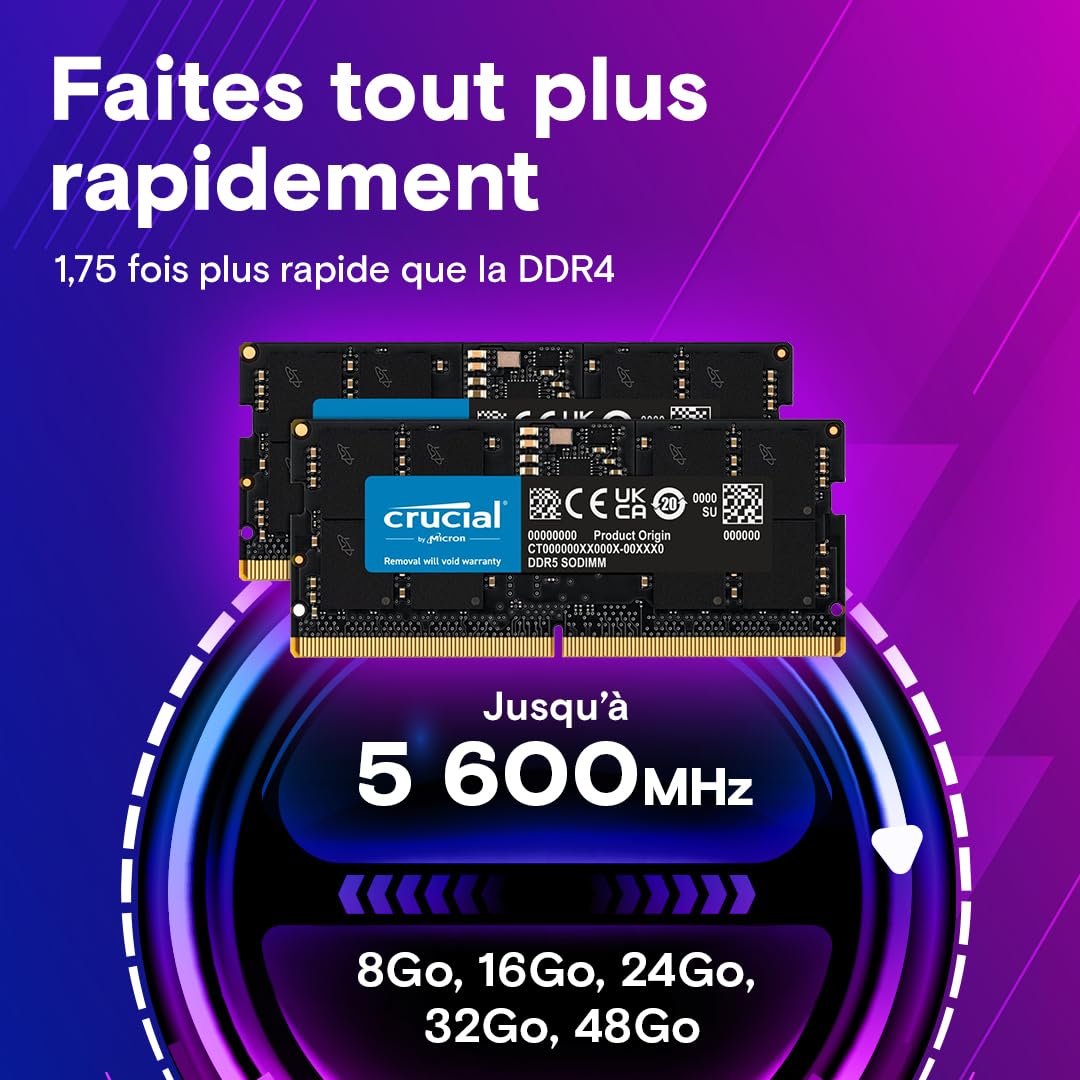 Crucial Ram 16Gb Ddr5 4800Mt/S Cl40 Laptop Memory Ct16G48C40S5