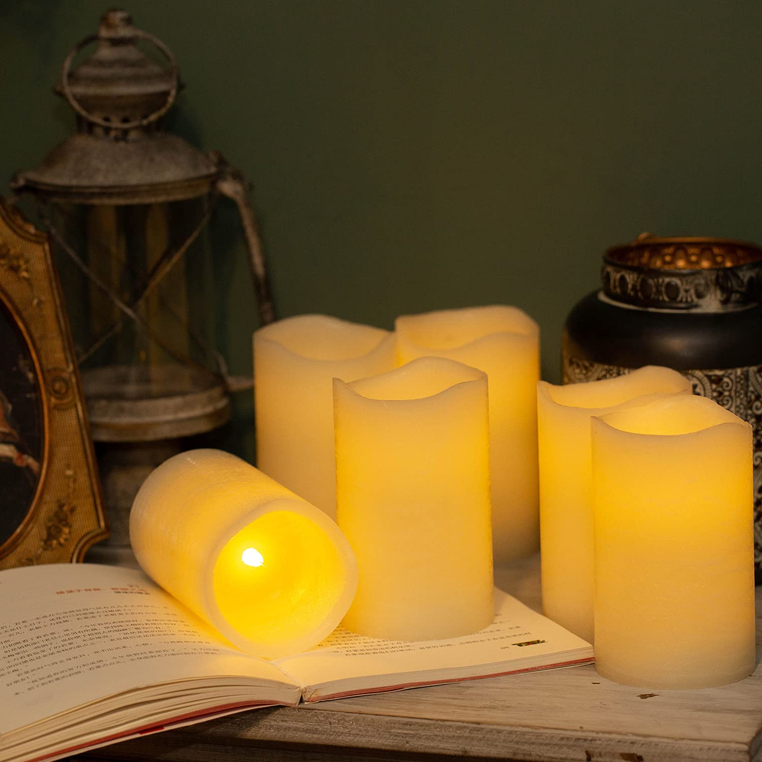 H Blossom Flickering Flameless Candles Battery Operated Real Wax Pillar Candles Led Candles With 10 Key Remote Control Cycling T