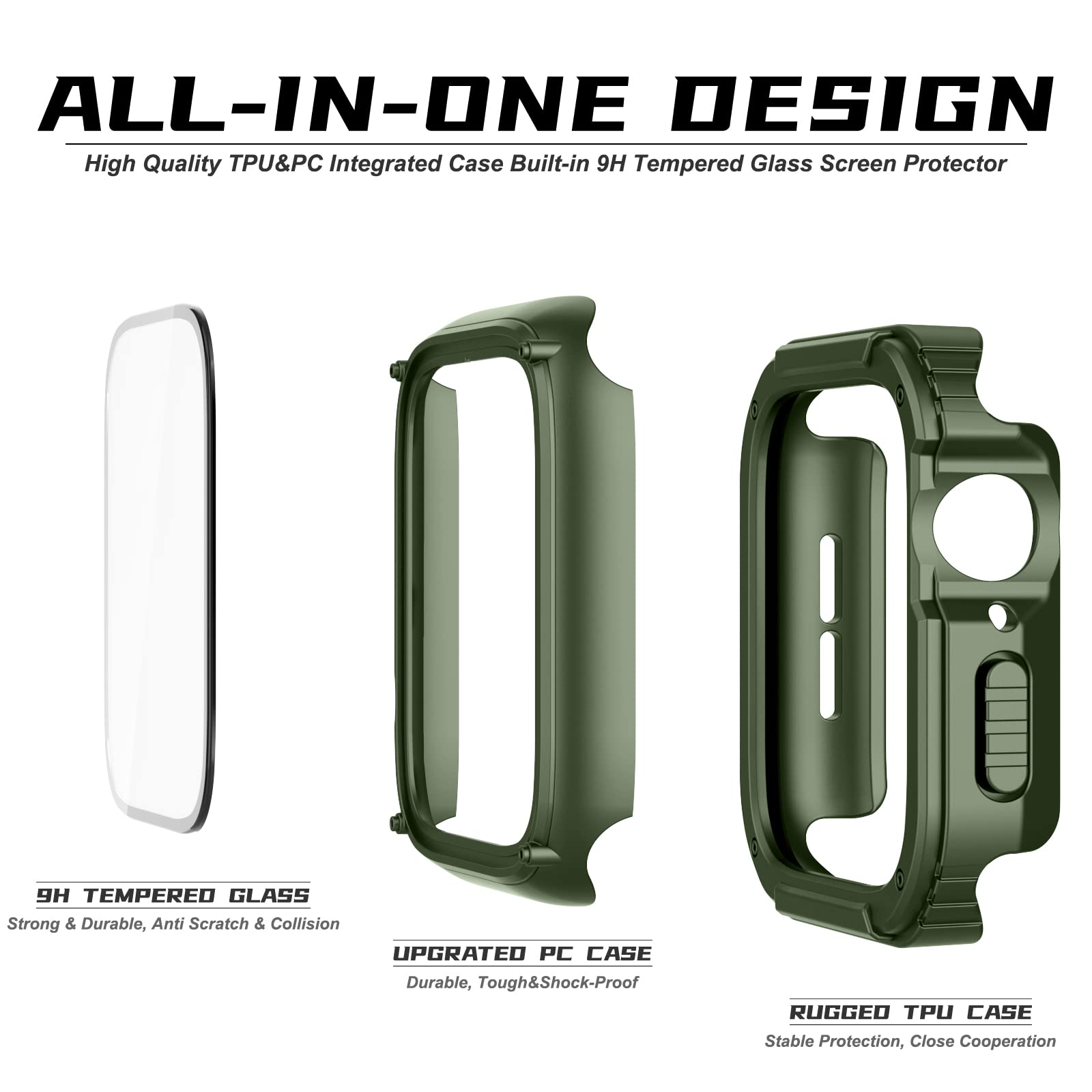 Recoppa For Rugged Apple Watch Case 42Mm Series 3/2/1 With Screen Protector, Durable Military Grade Quattro Pro Series Drop Proo