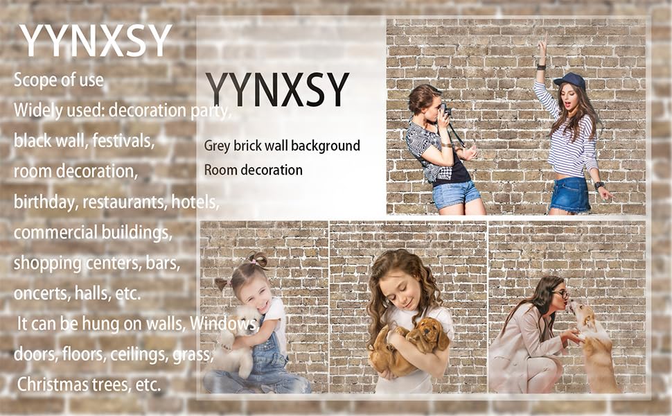 Yynxsy 7X5Ft Brick Wall Background Primary Color Brick Background Large Fabric Brick Photo Background Baby Shower Birthday Party
