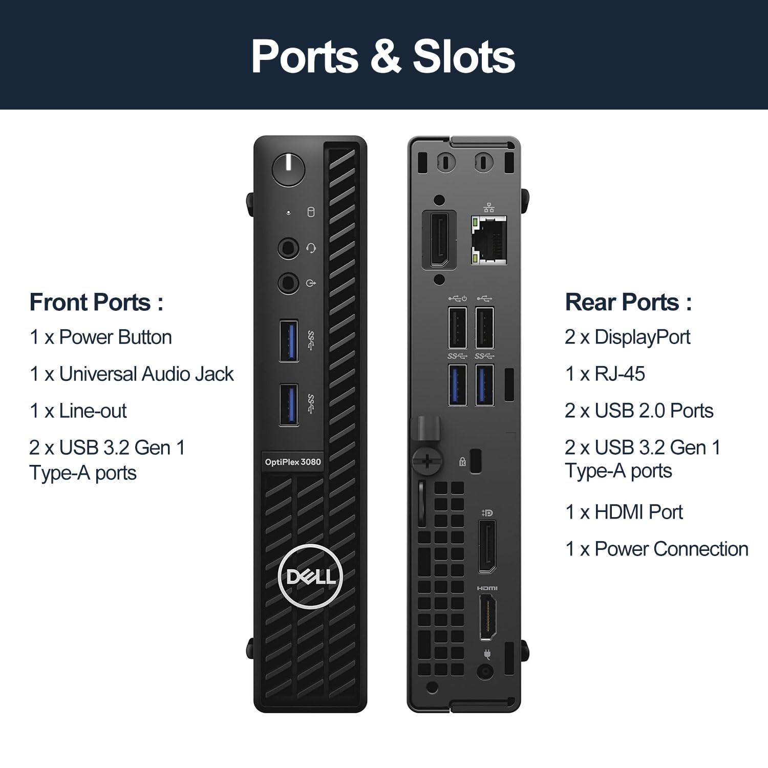 Dell Optiplex 3000 Series 3080 Micro Form Factor Desktop, Intel Core I5-10500T, 32Gb Ram, 1Tb Pcie Ssd, Wi-Fi 5, Bluetooth, Wire