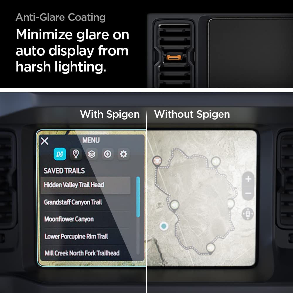 Spigen Tempered Glass Screen Protector [Glastr Slim] Designed For Ford Bronco (2021/2022/2023) 8 Inch Dashboard Touchscreen   Matte/Anti Finger Print
