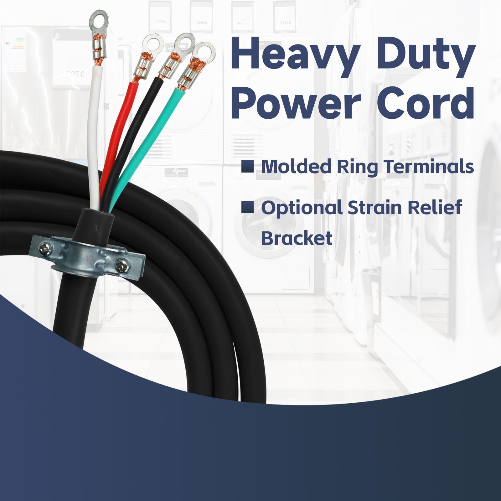 Ep 4 Prong Dryer Cord, 4 Ft 10/4 Srdt, 30Amp Appliance Extension Power Cord, Nema 14 30, Black