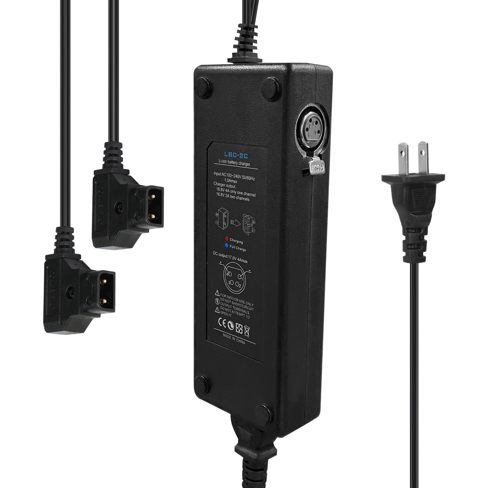 Moman Tap2C Dual D Tap Charger With 4 Pin Xlr Dc Output V Mount/Gold Mount Battery Power Adapter For Camera Dslr [Dc 16.8V/4A]