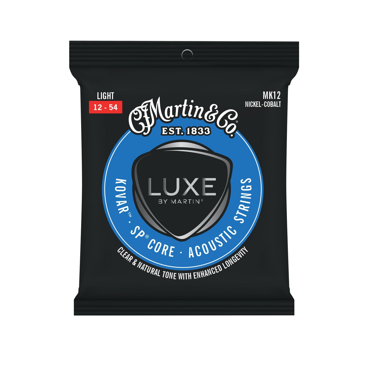 LUXE BY MARTIN Kovar SP Core Guitar Strings - Light Gauge | Nickel-Cobalt Alloy Wrap with SP Core | Lower Tension, Balanced Tone