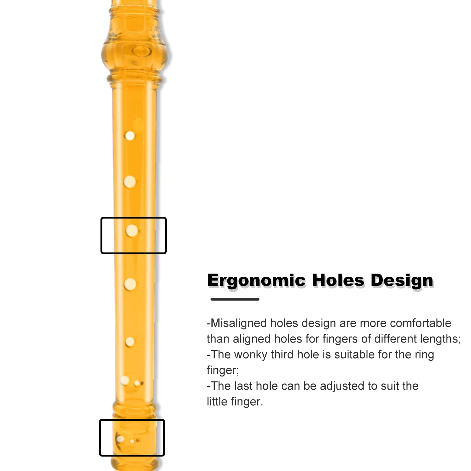 Sjoys Engiegee 8 Hole Soprano Descant Recorder Kids Music Flute With Cleaning Rod & Case Bag For School Student Home Entertainme