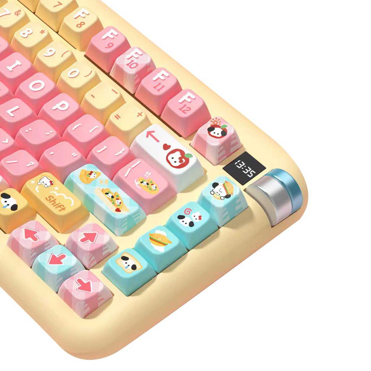 daixiahu Cute Bread Puppy Theme keycaps 158 Key PBT keycaps MDA Custom keycap Set is Suitable for 61/87/104/108 Cherry MX Switch