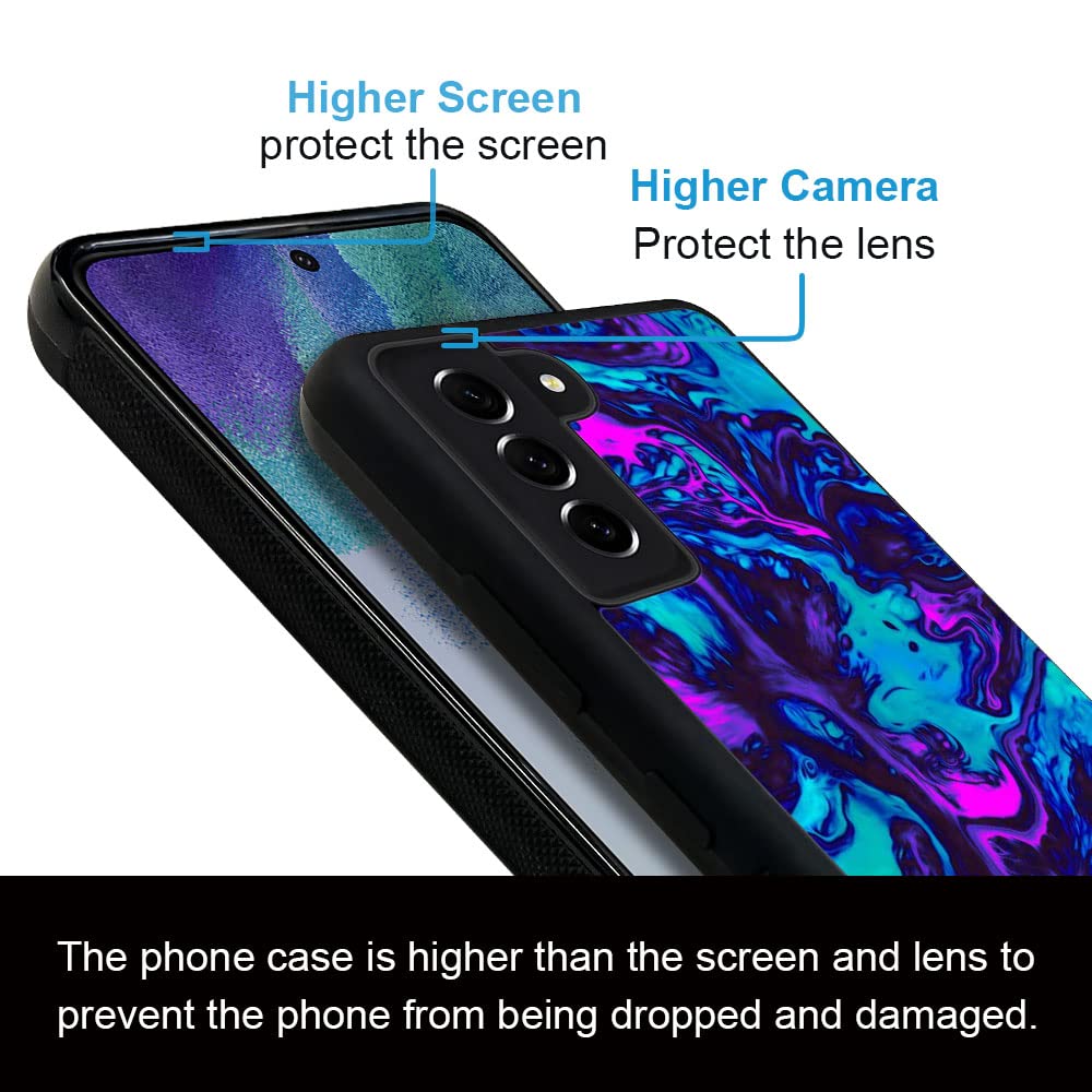 ZHEGAILIAN Samsung Galaxy S23+ Phone Case TPU PC Purple-Blue Quicksand Marble