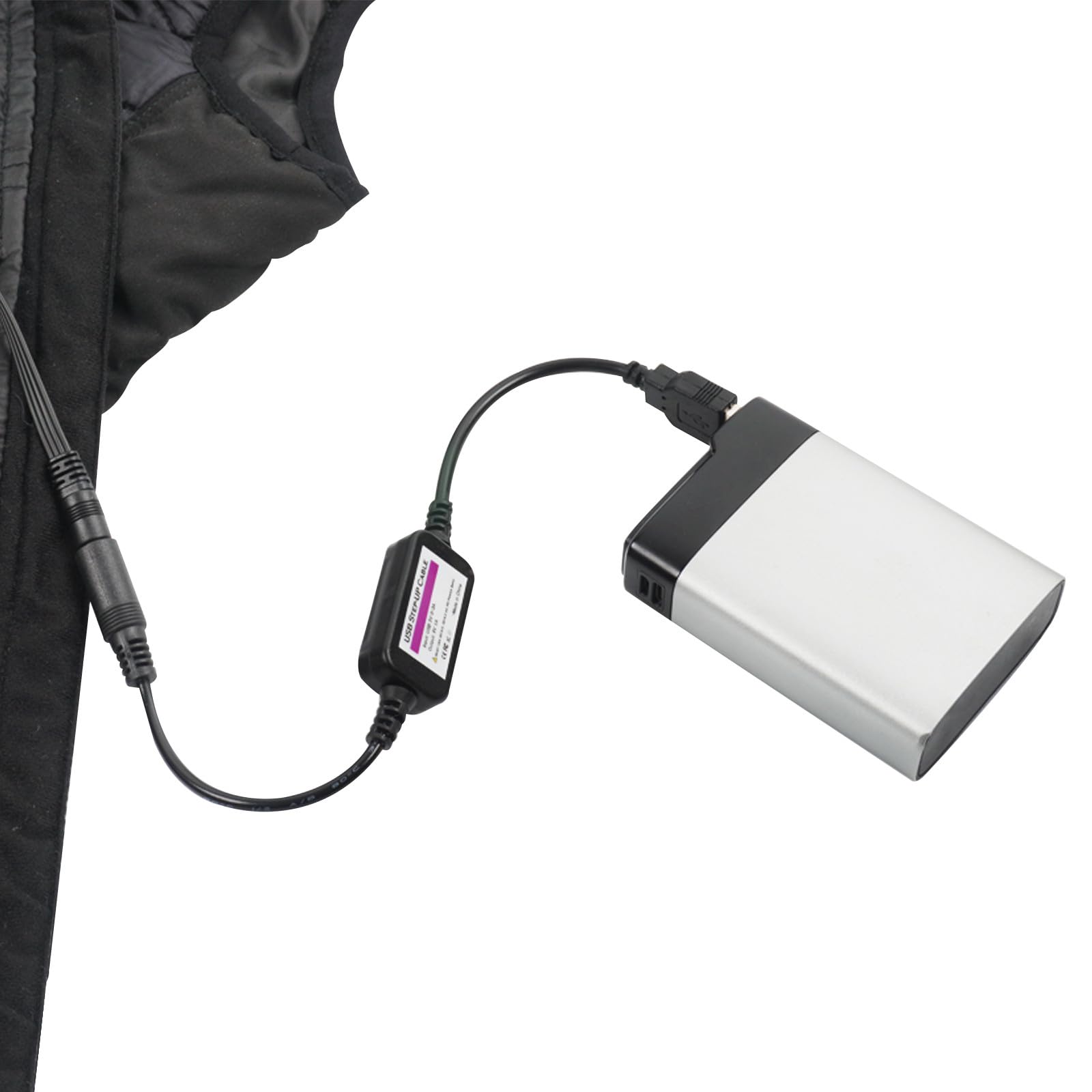 Smarkey Heated Jacket Battery Step-Up Charger Cable for Jackets, Hoodies and Vests (5v USB Transfer 8.4v 12W)