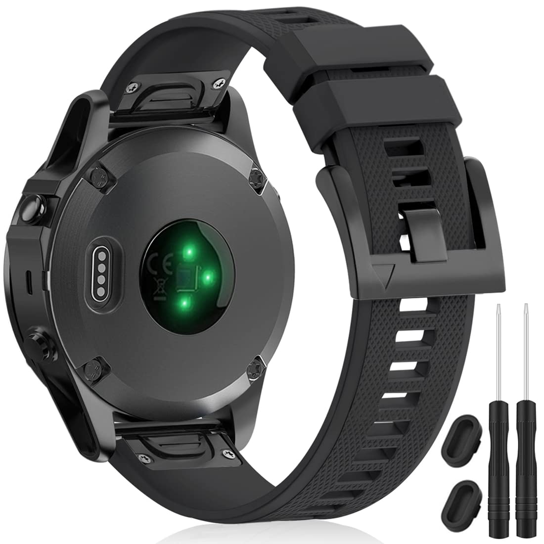 Zerofire Compatible With Garmin Fenix 5 Watch Band Replacement, 22Mm Silicone Band For Fenix 7/Fenix 6/Fenix 6 Pro/Fenix 5 Plus/