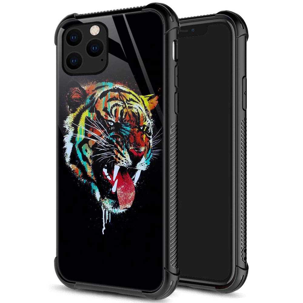 Zhegailian Case Compatible With Iphone 12,Colorful Tiger Case For Iphone 12 Pro For Boys Men,Pattern Design Anti Scratch Organic