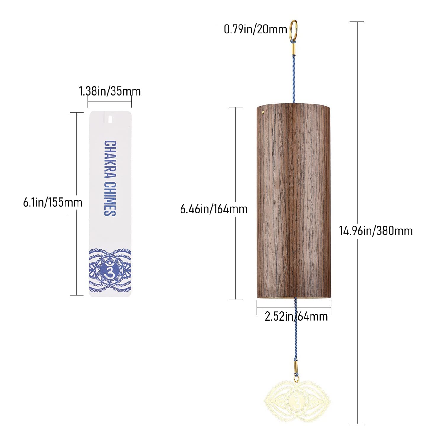 Mowind Chakra Chimes Natural Bamboo Wind Chimes Meditation Chord Windchime Wind Bell For Home Decoration Zen Mindfulness Third E