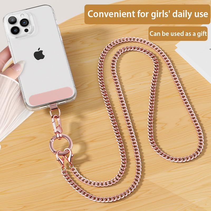 Phone Strap Crossbody Chain 360 Rotating Detachable Cell Iphone Lanyard With Stainless Steel Clip Tether Finger Ring Hook Comfor
