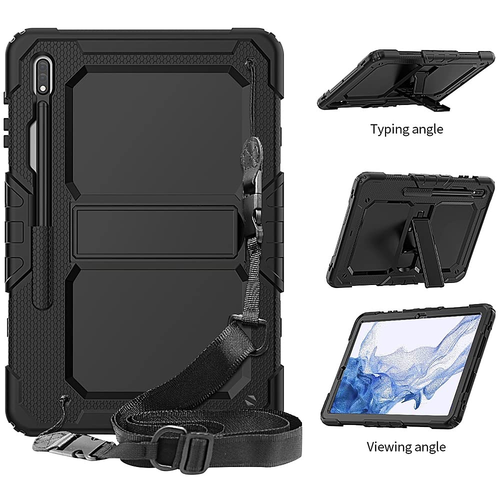 Saharacase   Defense Series Case Cover For Samsung Galaxy Tab S8+ (2022) [Shockproof Bumper] Rugged Full Screen Protection Integ
