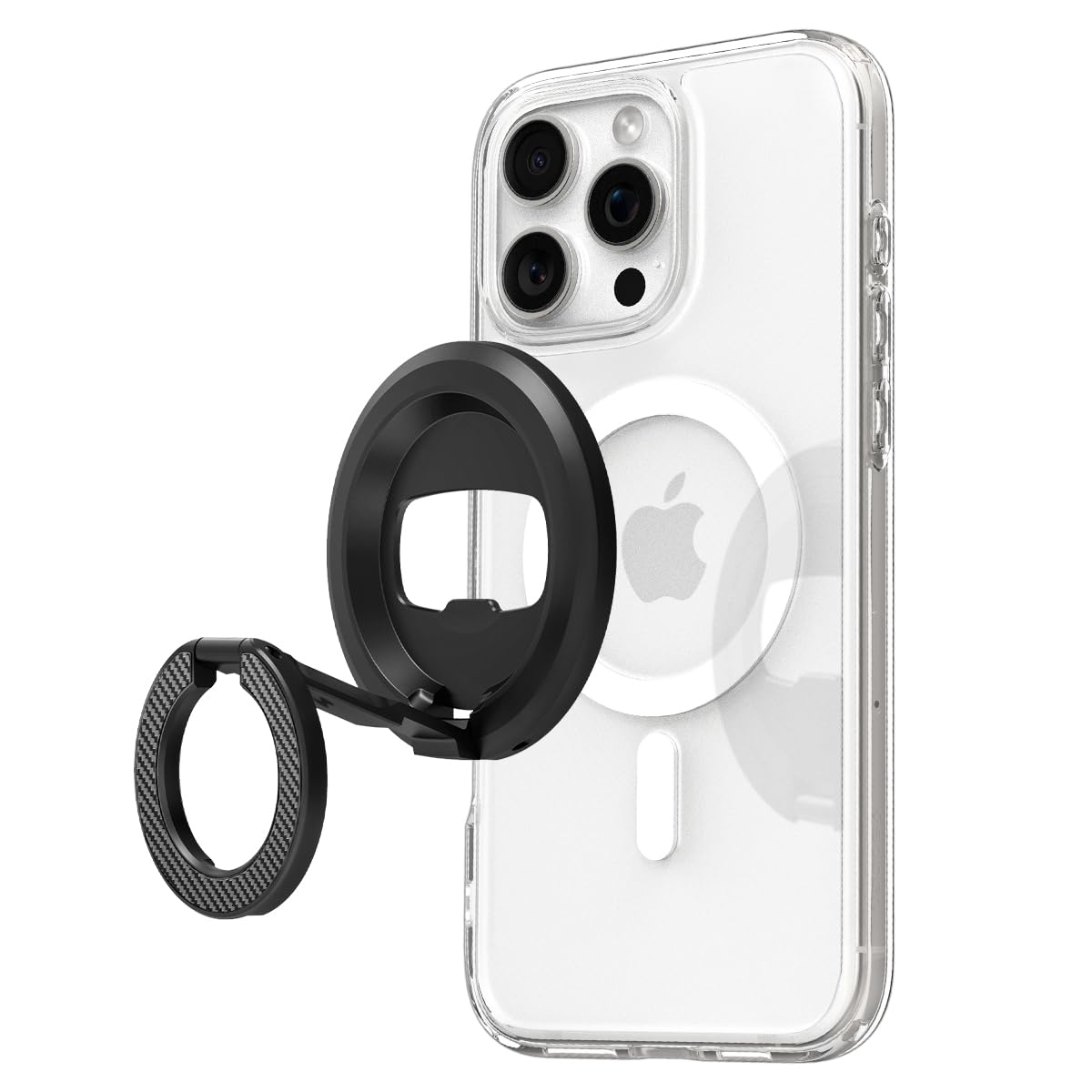 Spigen OM102 (MagFit) Magnetic Phone Holder Grip Double-Sided Magnet with Kickstand Bottle Opener Designed for MagSafe Compatibl