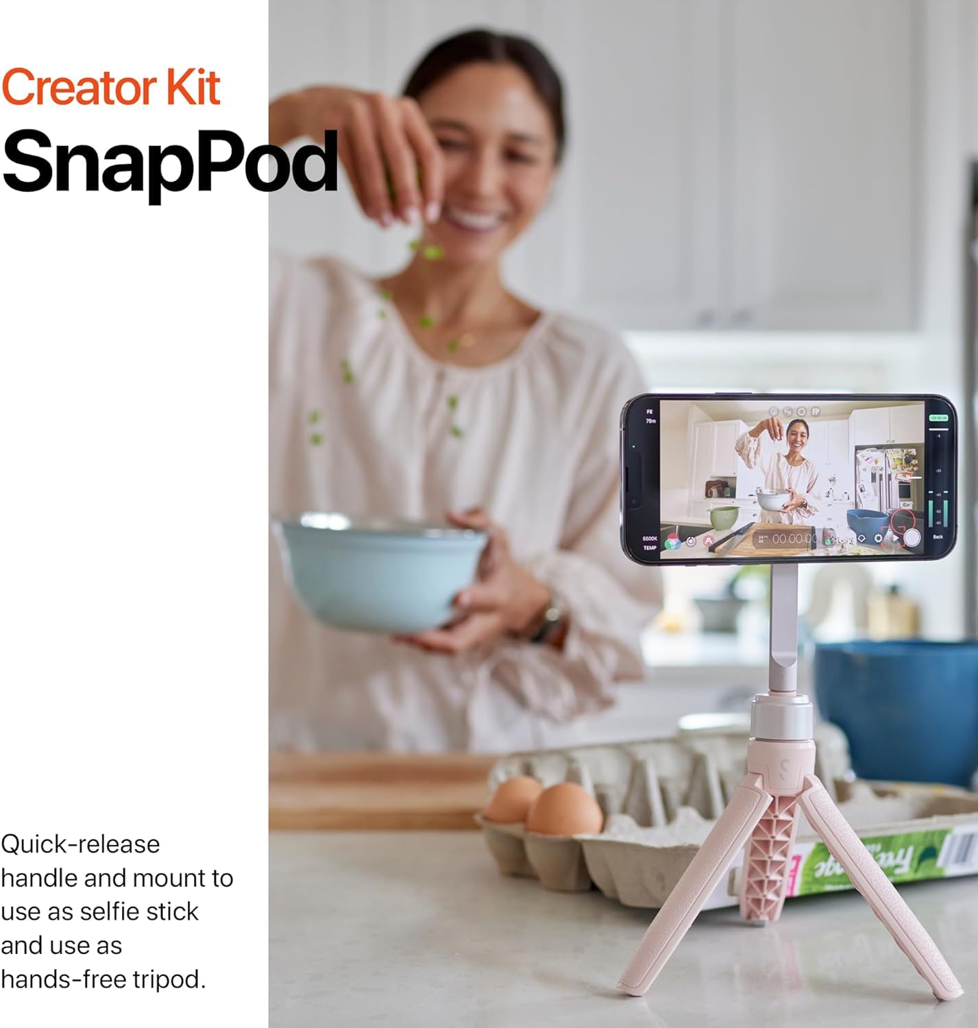 Shiftcam Snapgrip Creator Kit   Includes Snapgrip, Snaplight, Snappod And Carry Pouch   Magnetic Mount Snaps On To Any Phone | M