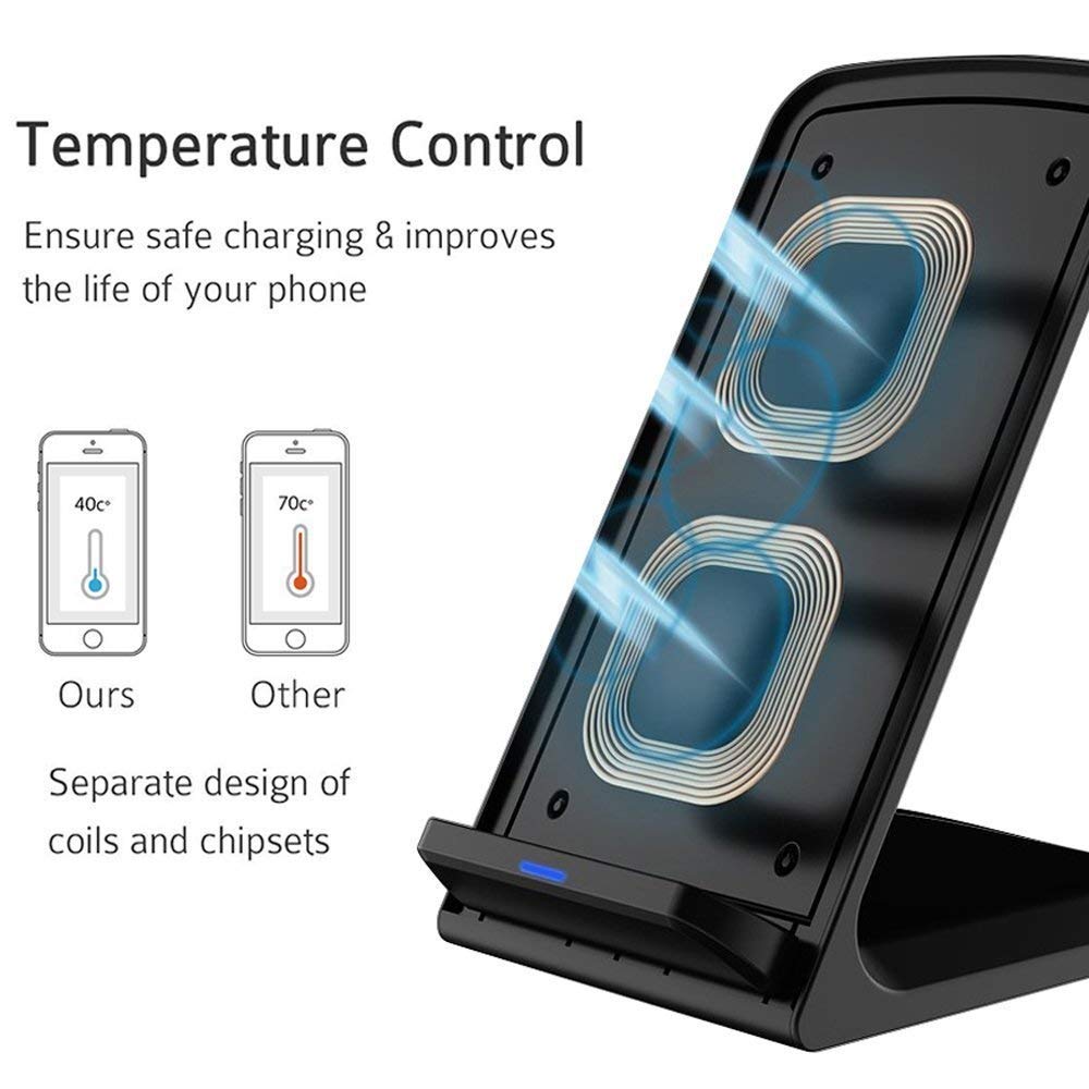 Fast Wireless Charger Stand For Samsung Galaxy S25 S24 S23 S22 Ultra/S21/Note 20/S20/S10+/S10E/S9/ S8+/S7 Edge Note 9/8 Qi Charging Dock For Iphone 16 15 14 13 12 11 Pro Max Mini Xs Xr 8 Plus Se