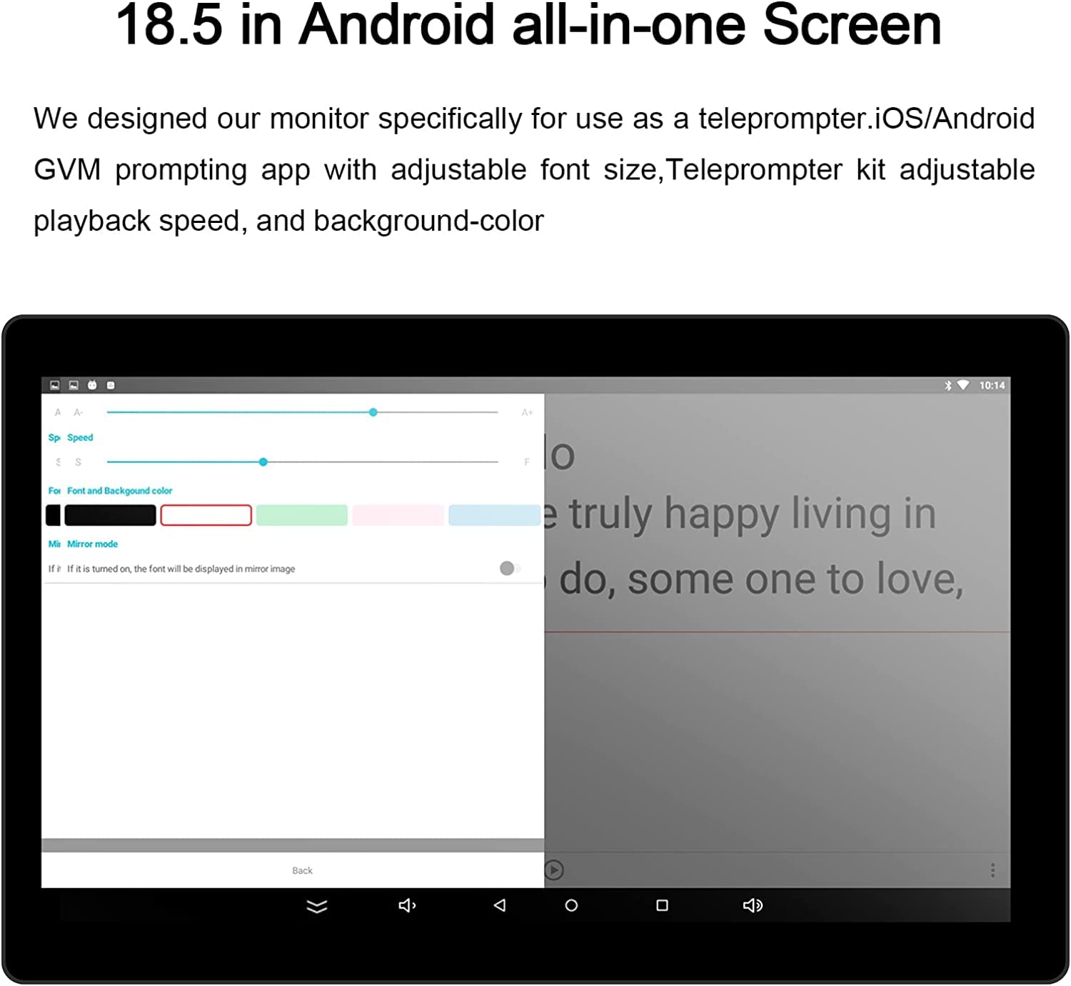 Gvm Teleprompter Kit For Digital Cameras/Camcorders Portable 18.5'' Teleprompter Kit With Remote Control & App,With 18.5'' Andro