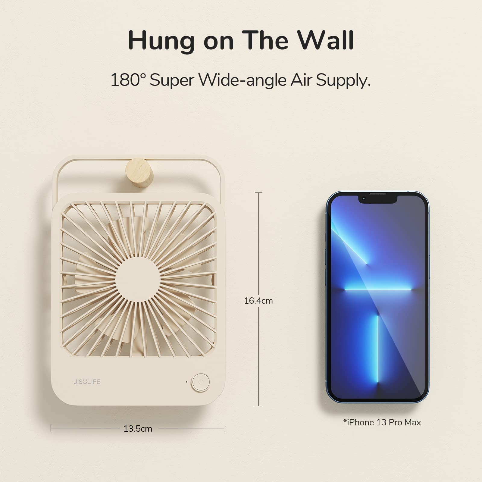 Jisulife Desk Fan Battery Operated Small Fan,180 Foldable Portable Fan, 4 Speeds Adjustable Ultra Quiet For Home Office Travel O