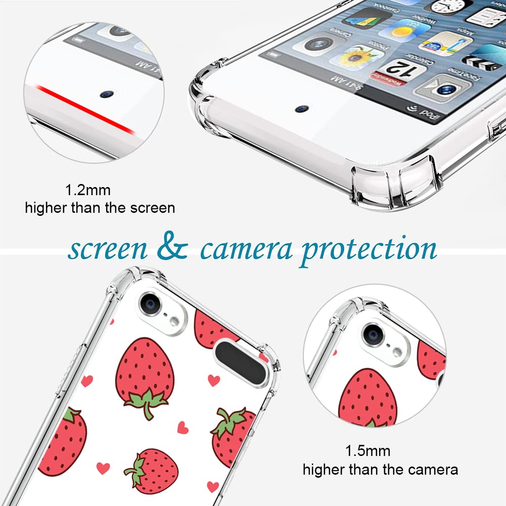 Ook Compatible With Ipod Touch 7/6/5 Generation Case Ring Holder For Girls Woman,Soft Tpu Bumper Pc Back Shockproof Protective C