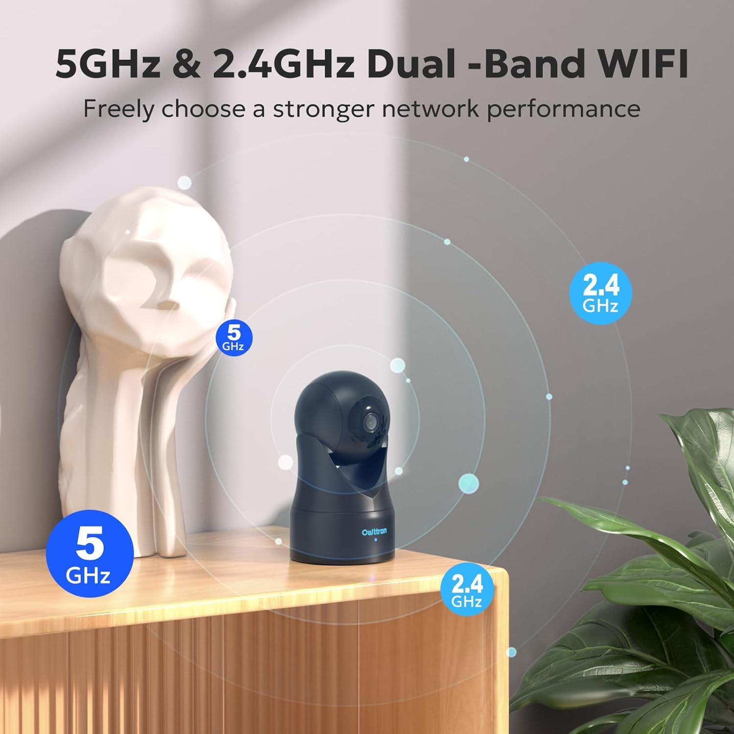 Owltron Indoor Security Camera 5Mp, 360 Camera For Home Security With Motion Detection, 2.4G/5Ghz Wifi Camera With Night Vision