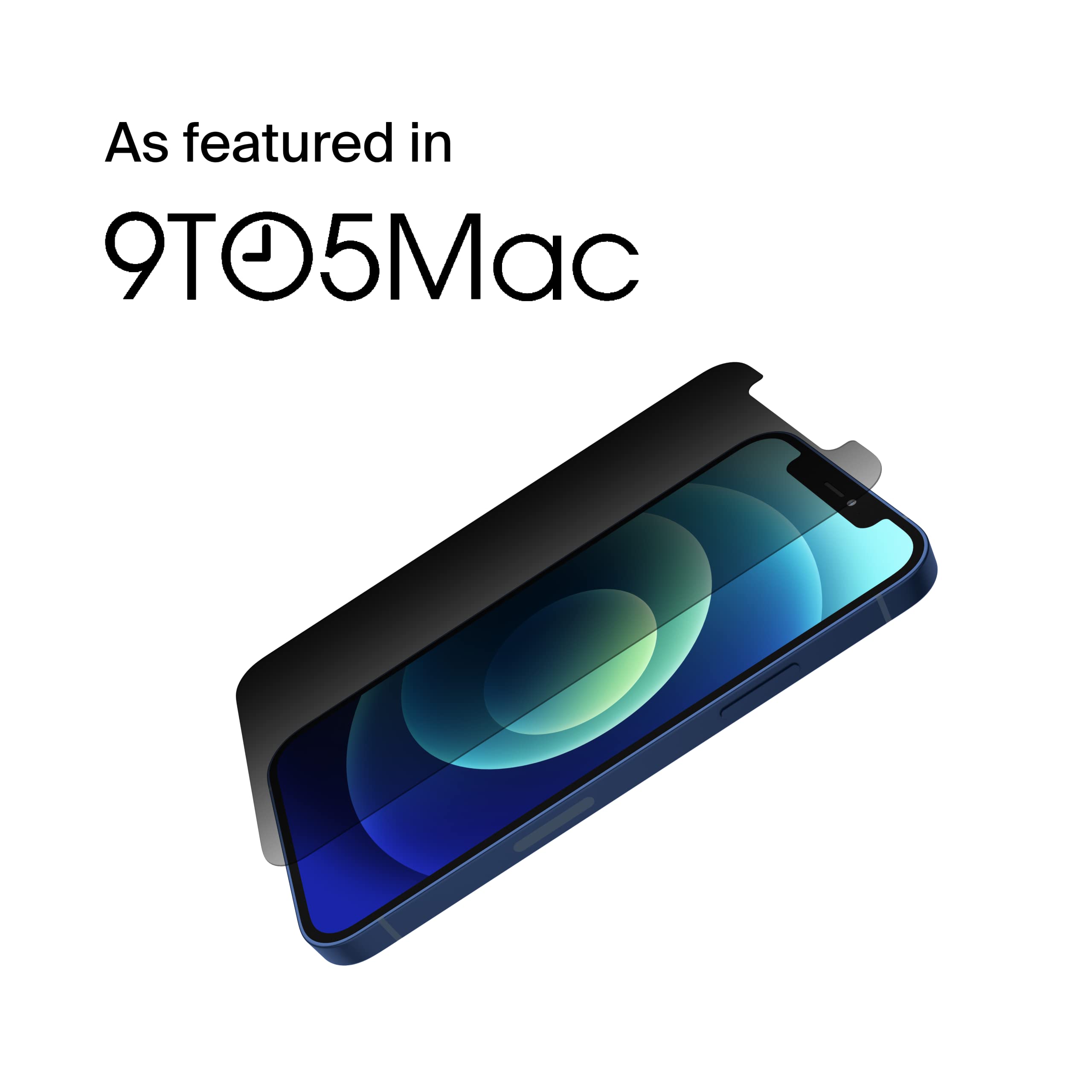 Belkin Iphone 12 Pro/Iphone 12 Screen Protector Temperedglass Privacy Antimicrobial-Treated, Clear (Ova029Zz)