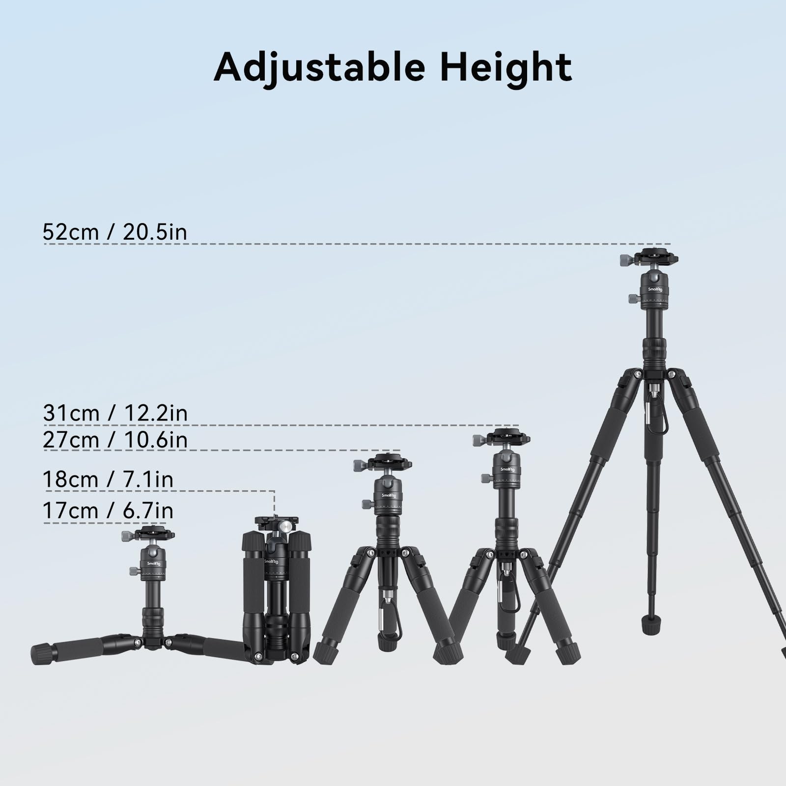 Smallrig Vt-20 Aluminum Mini Tripod, 20 Desktop Tripod With 360 Ball Head, Compact Desktop Tripod For Dslr Camera Video Camcorde