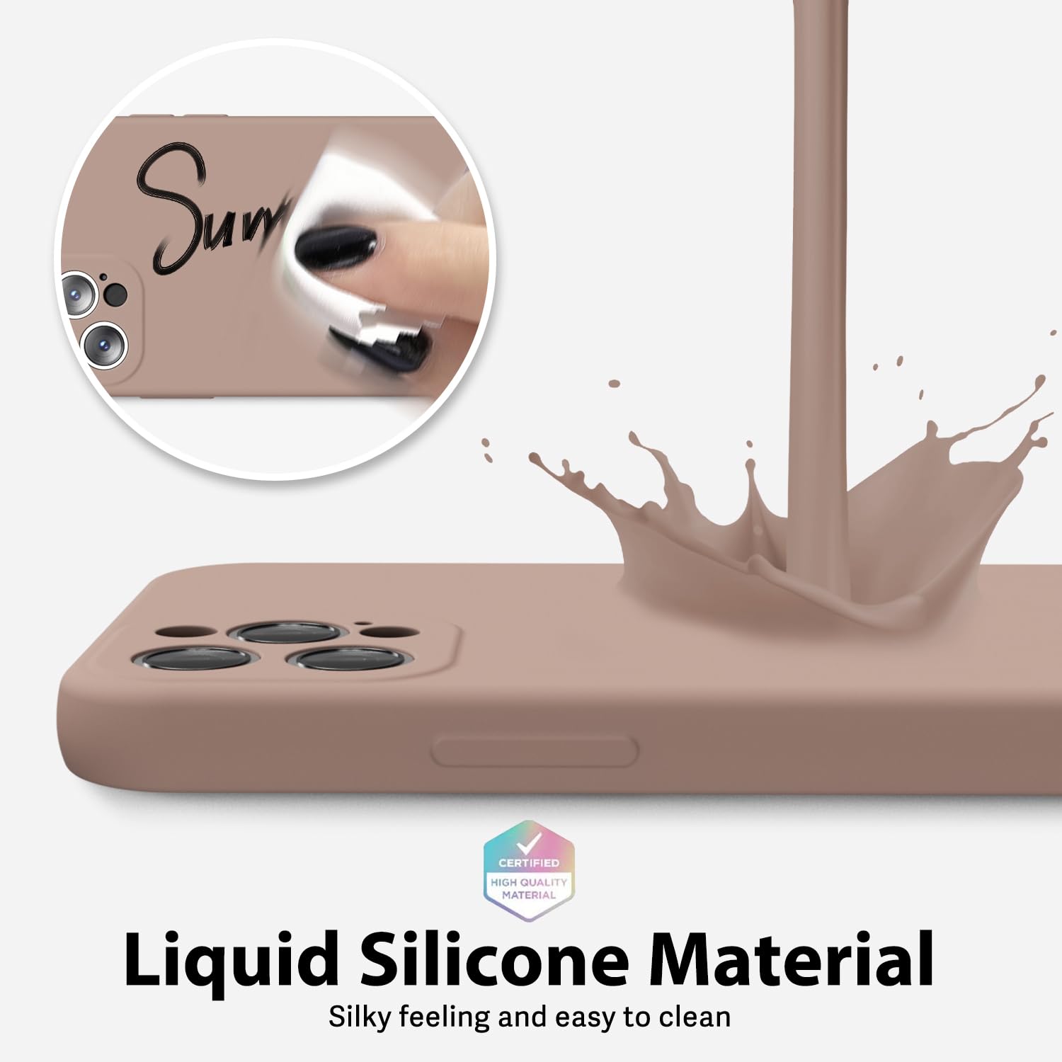 Oakxco For Iphone 12 Pro Max Case Liquid Silicone, Soft Rubber Gel Elegant Aesthetic Basic Simple Cover, Cute Thin Slim Tpu Matt