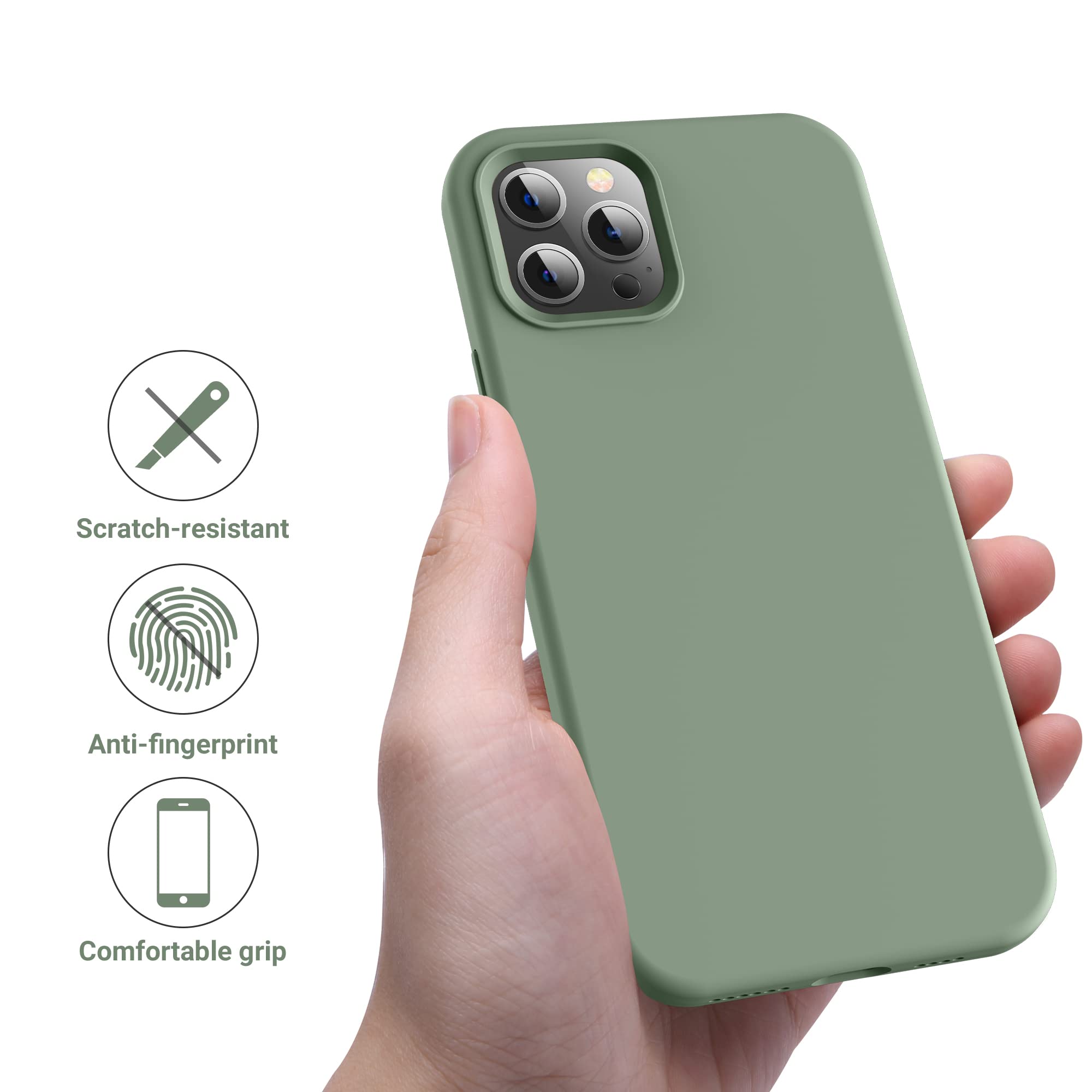Otofly Designed For Iphone 12 Pro Max Case,[Silky And Soft Touch Series] Premium Soft Liquid Silicone Rubber Full Body Protectiv