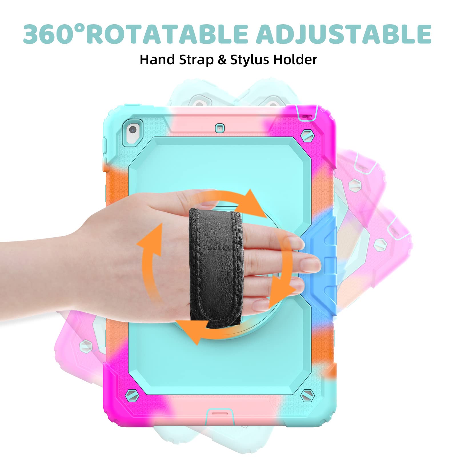 Blosomeet Ipad Case For 9Th Gen 10.2 Inch 2021/2020 For Kids With Tempered Glass Screen Protector | Ipad 8Th/7Th Generation Case