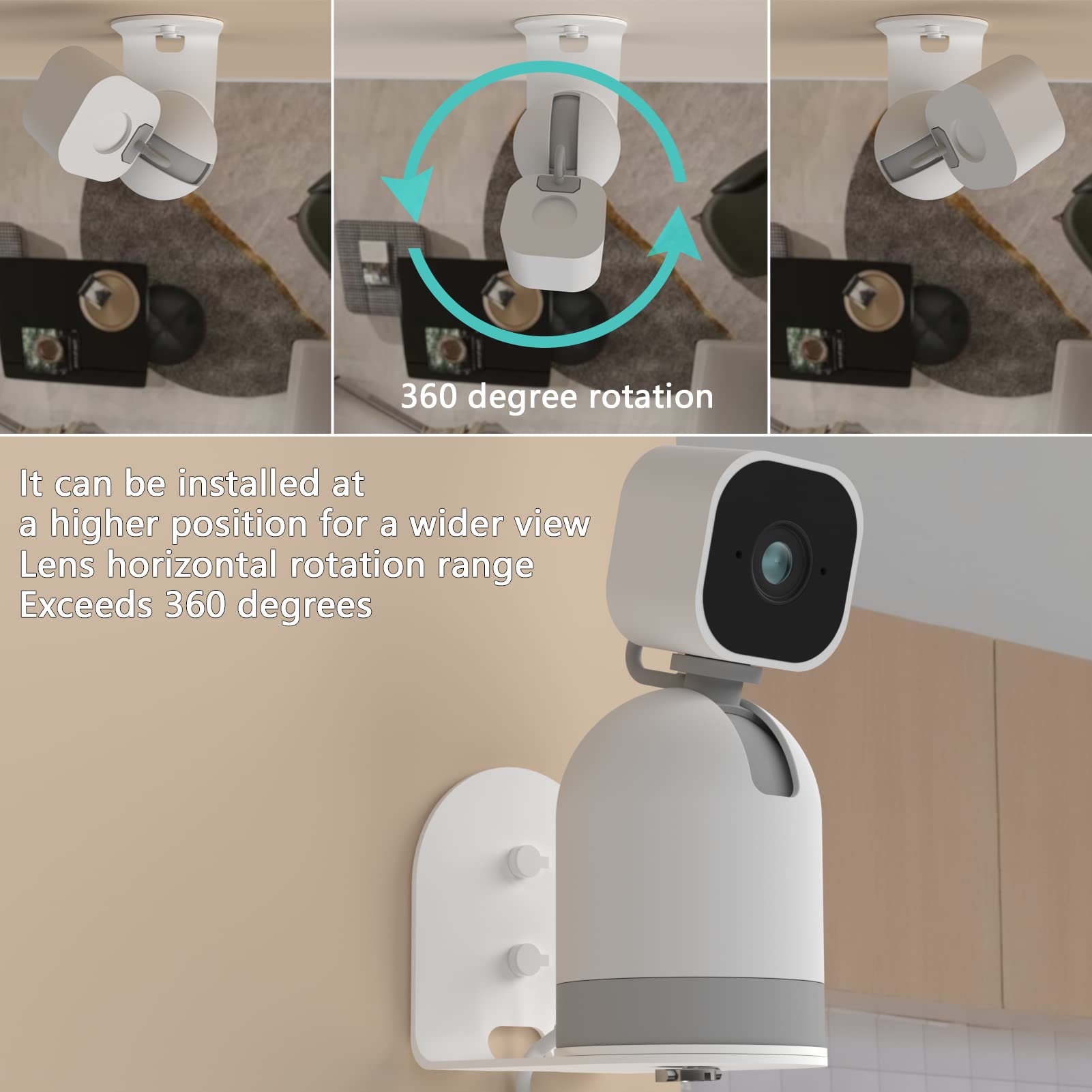 Zwolf Metal Wall Mount For Blink Mini Pan Tilt Camera, Provide Better Viewing Angles For Blink Mini Pan Tilt Mount (2 Pack)