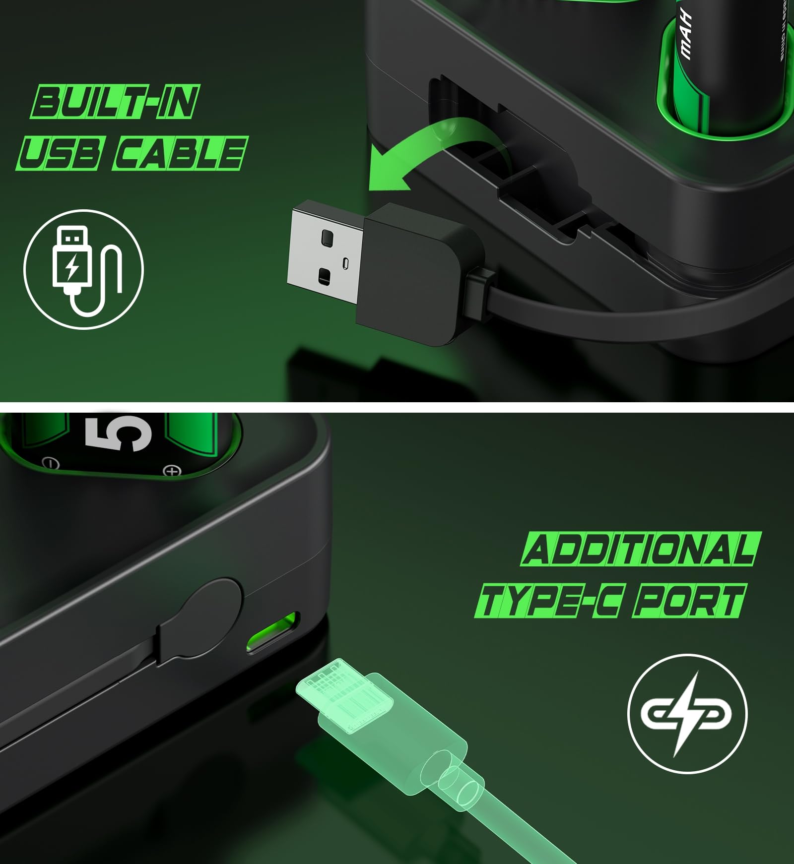 Charger For Rechargeable Xbox One Controller Battery Pack With 4X5520Mwh Batteries For Xbox Series X|S, Battery Charger Station