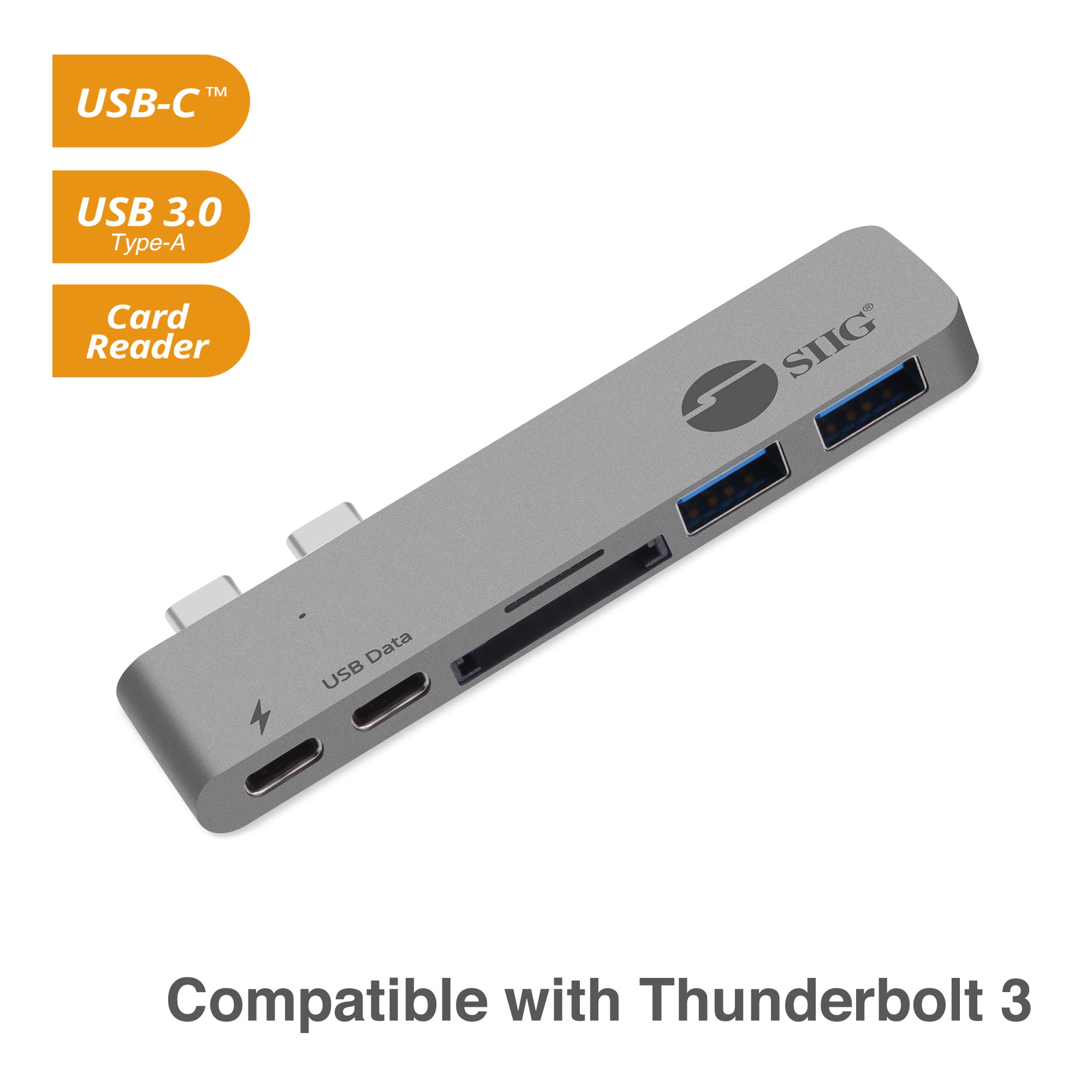 Siig Thunderbolt 3 Usb Type C Hub Adapter For 13 Or 15 Macbook Pro - 5K Video Resolution, 40Gbps Data Speed - Usb C Data Port, 2