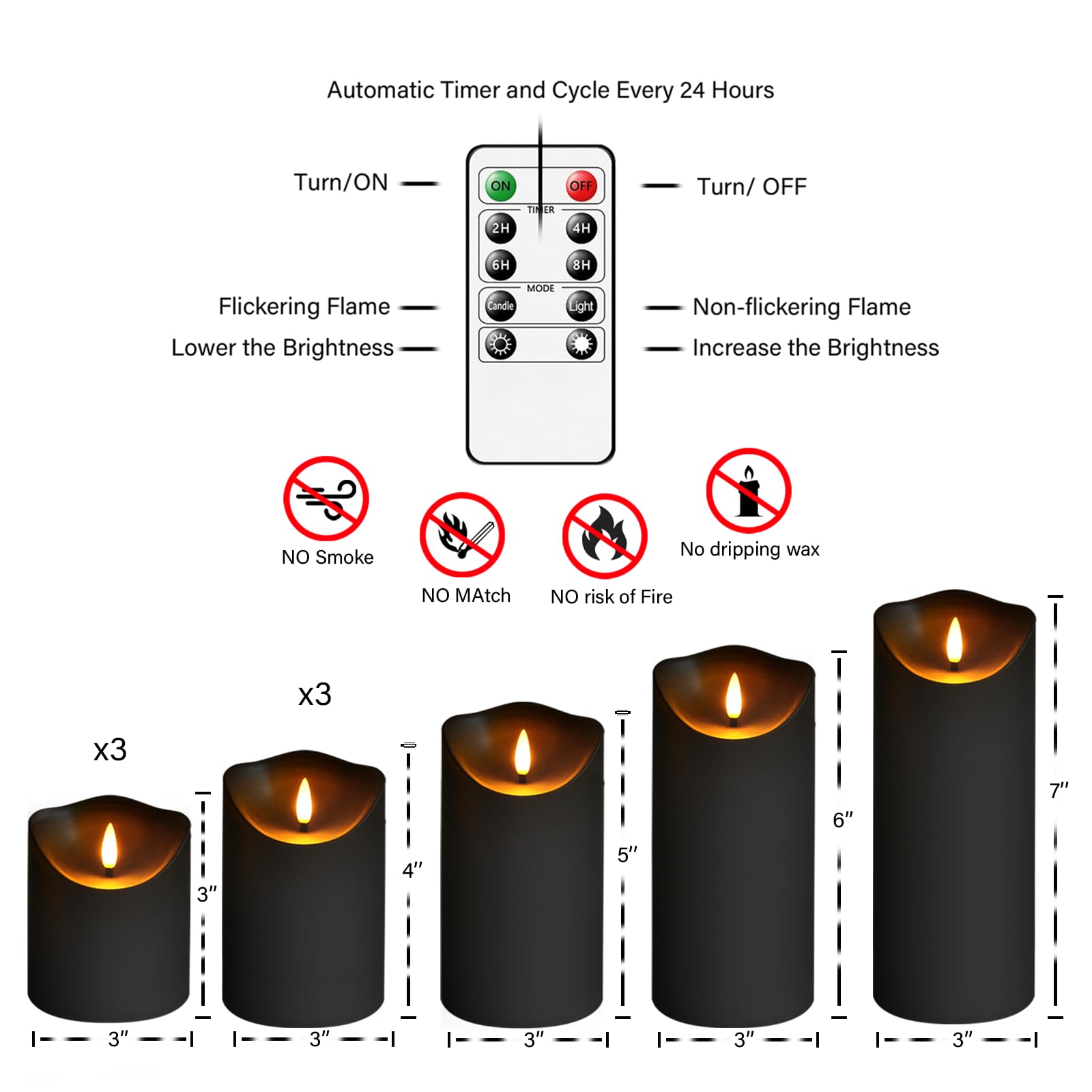 Eebuss Flameless Candles, Led Candles,Plastics Realistic Candle,Flameless Candles With Remote,Suitable For Home Decoration,Addin