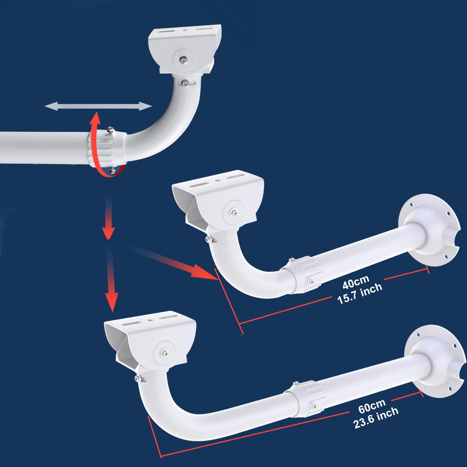Witi Solid J Pole Bracket Extendable Mounting Holder For Security Surveillance Cameras,40Cm 60Cm Adjustable Wall And Ceiling Mou