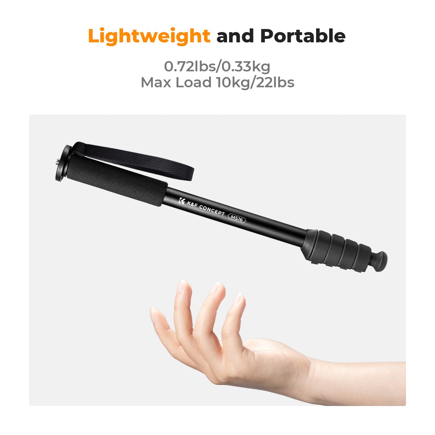 K&F Concept Camera Monopod, 63' Aluminum Photography Monopod With 5 Section Height, Lightweight & Portable Camera Accessories