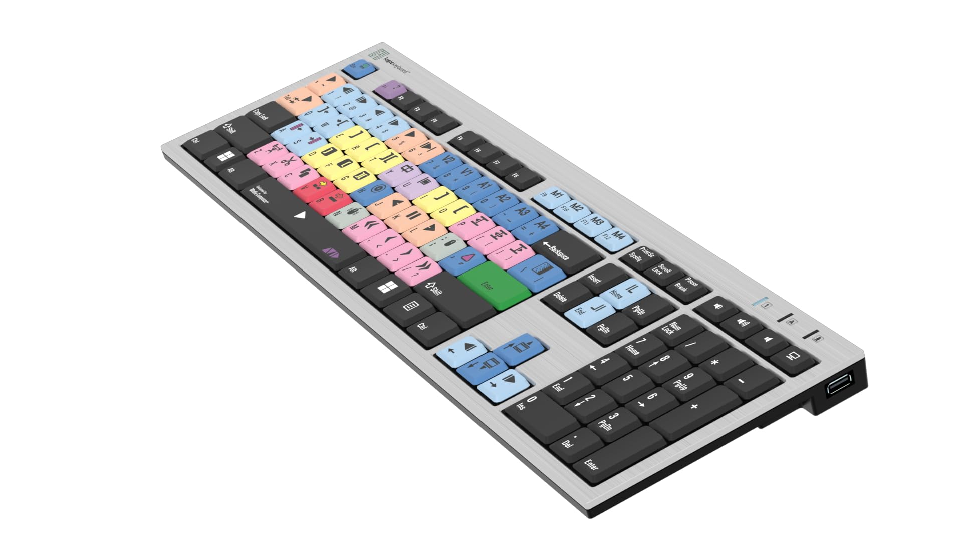 Logickeyboard Slimline Designed For Use With Avid Media Composer On Windows Pc  Classic Layout  P/N Lkbu-Mcom4-Ajpu-Us