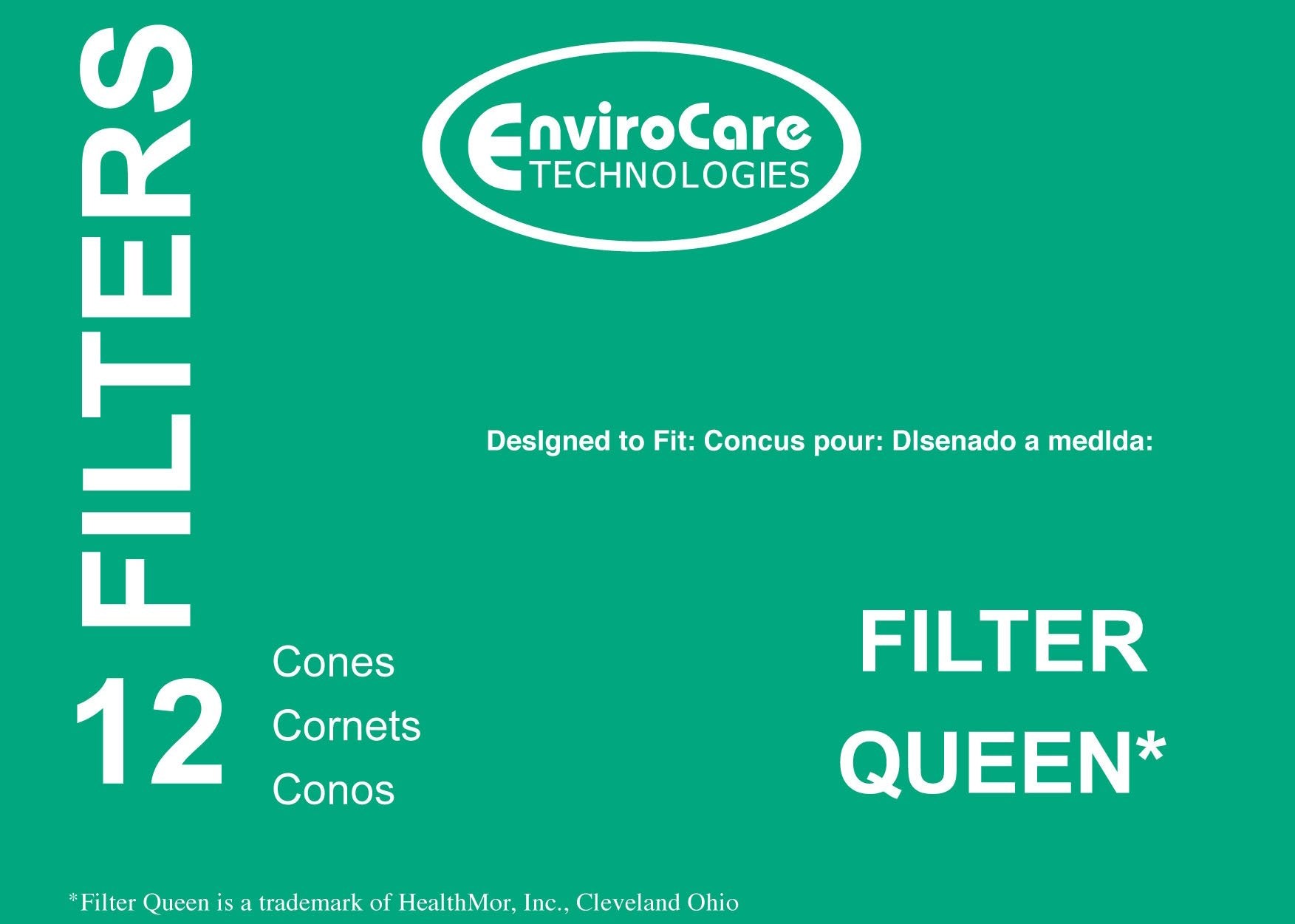 Envirocare Replacement Vacuum Cleaner Filter Cones Made To Fit Filter Queen Vacuums 12 Cones And 2 Filters