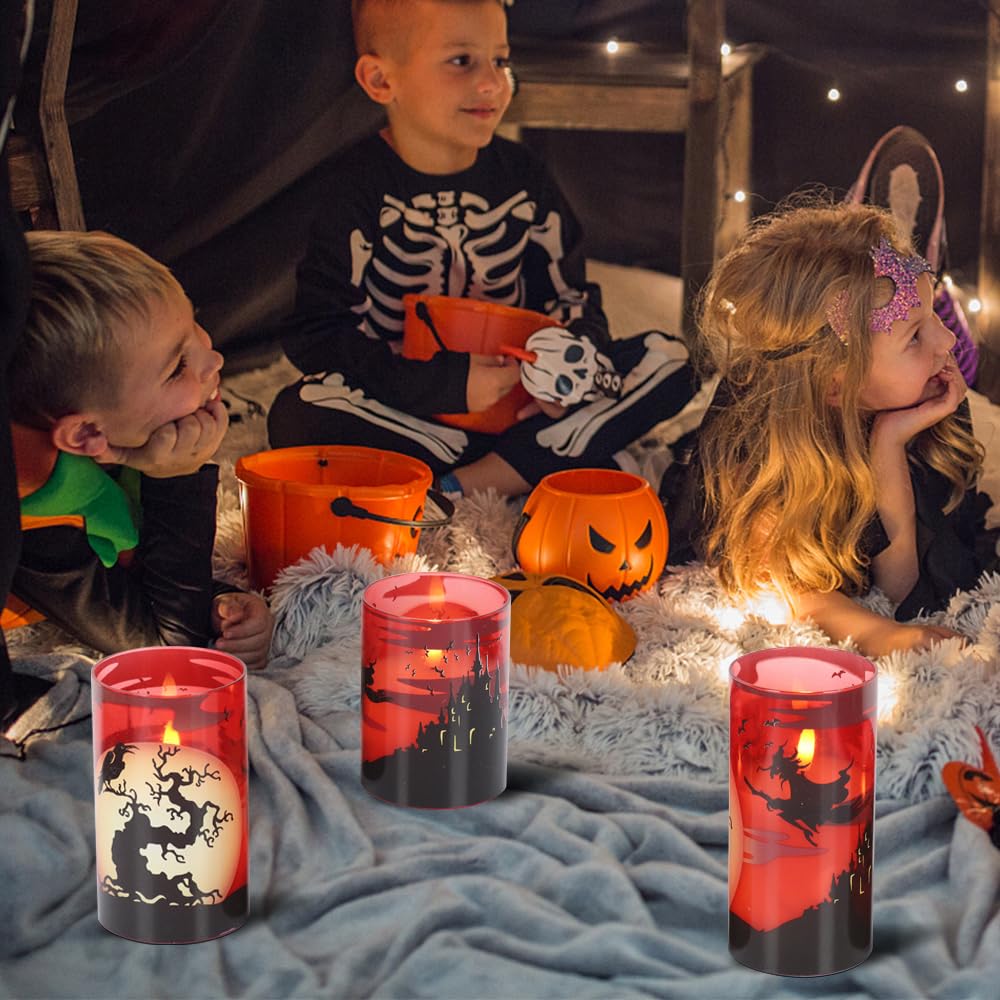 Dromance Witch Glass Flameless Candles With Remote And Timer, Battery Operated Realistic 3D Wick Flickering Real Wax Led Candles