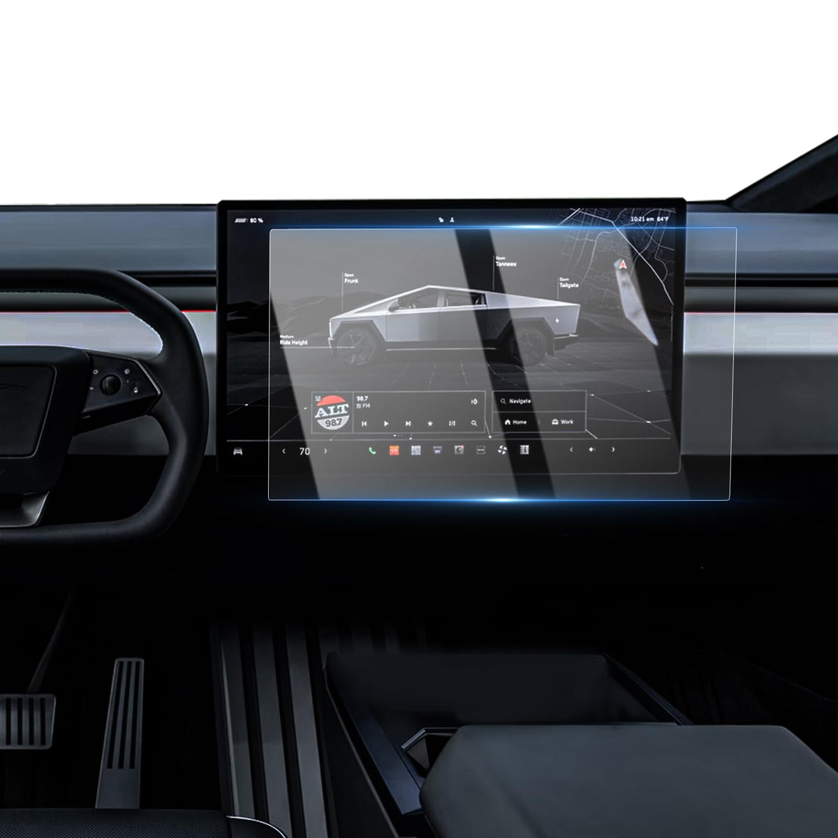 Karltys Screen Protector For 2024 Tesla Cybertruck Accessories, 18.5-Inch Touchscreen Tempered Glass Screen Protector For 2024 Cybertruck, Car Radio Screen Cover Anti Glare Anti Fingerprint