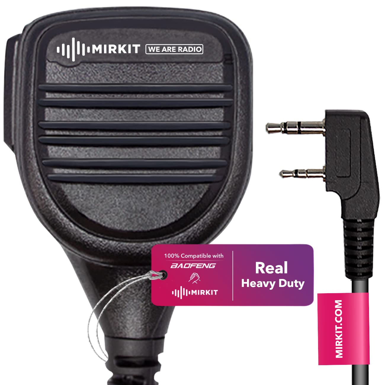 Mirkit Heavy Duty Speaker Mic Compatible With Baofeng Uv 5R, Bf F8Hp, Uv 82, Uv 82Hp. Push To Talk Microphone & Lanyard Ham Radio Operator. Radio Shoulder Mic ?Can Be Used As Police Radio Mic