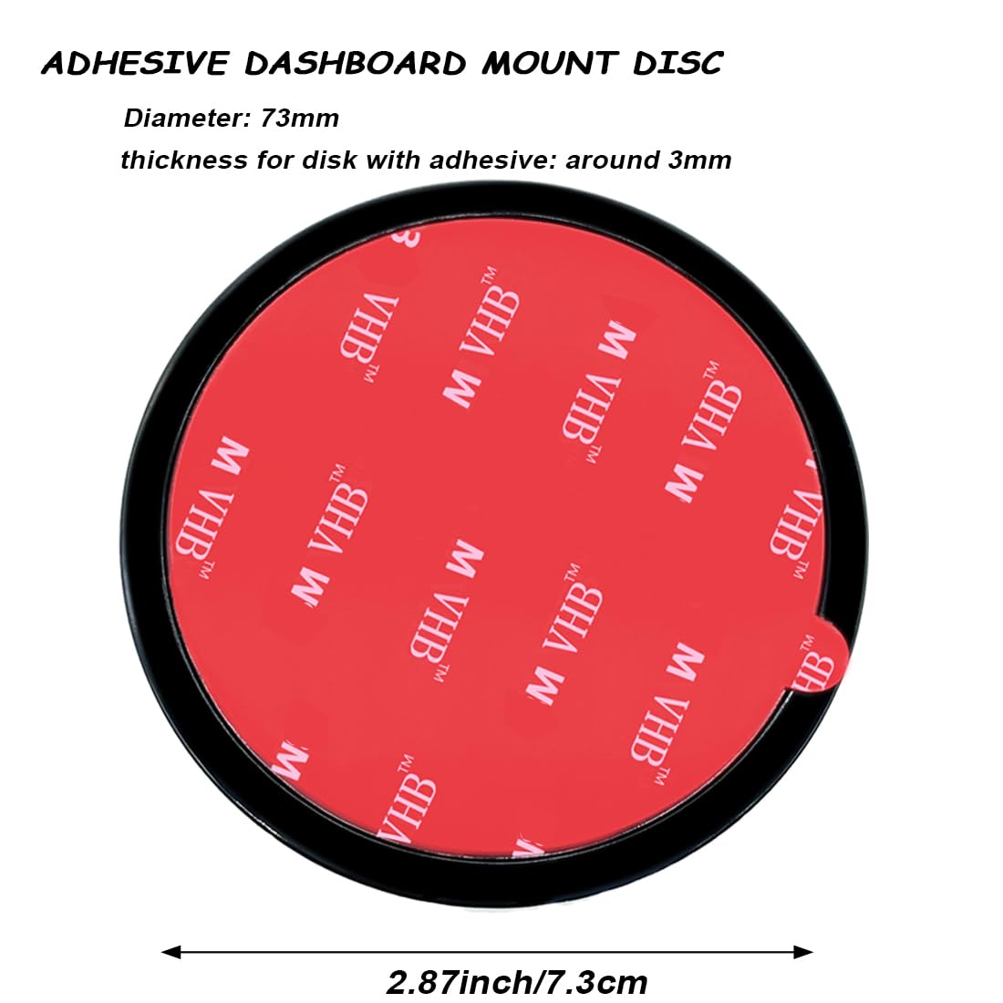 2 Pack 73Mm Strong Adhesive Dashboard Pad Mounting Disk For Suction Cup Phone Mount, 2.87'' Universal Suction Cup Mounting Disc