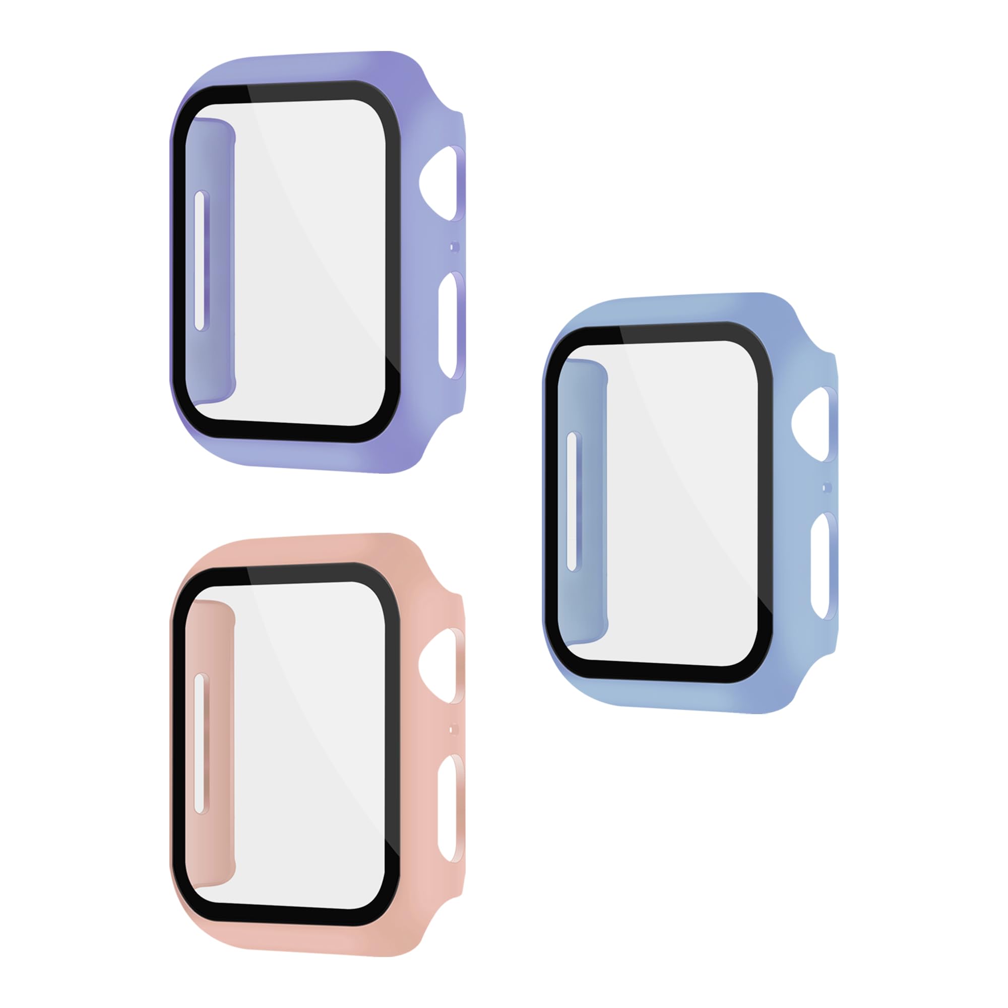 XFEN 3-Pack Case with Screen Protector for Apple Watch 41mm Series 9/8/7 - Sky/Lavender/Sakura