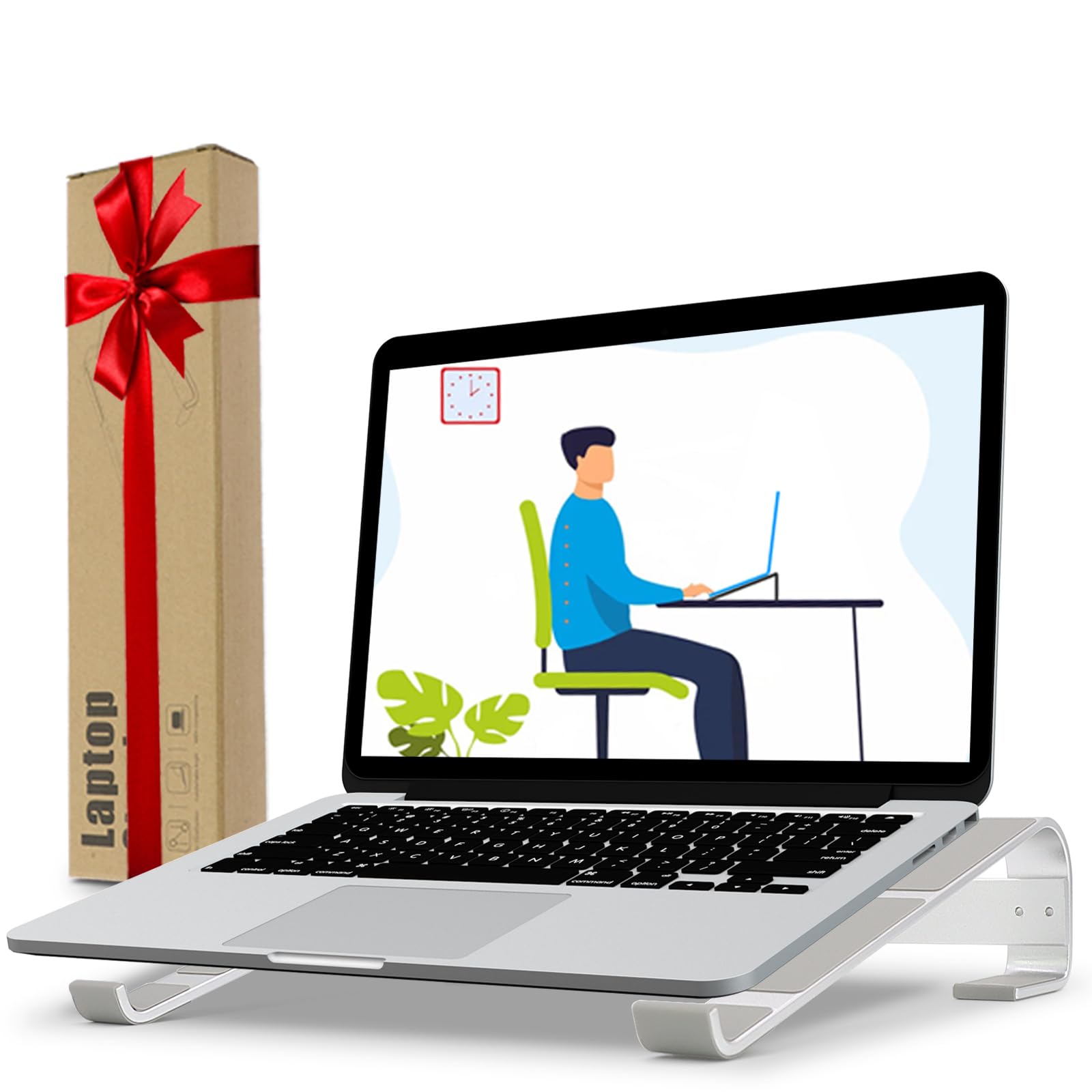 Kyqee Laptop Riser For Desk, Laptop Stand, Ergonomic Aluminum Computer Stand For Laptop, Ventilated Notebook Stand Compatible Wi