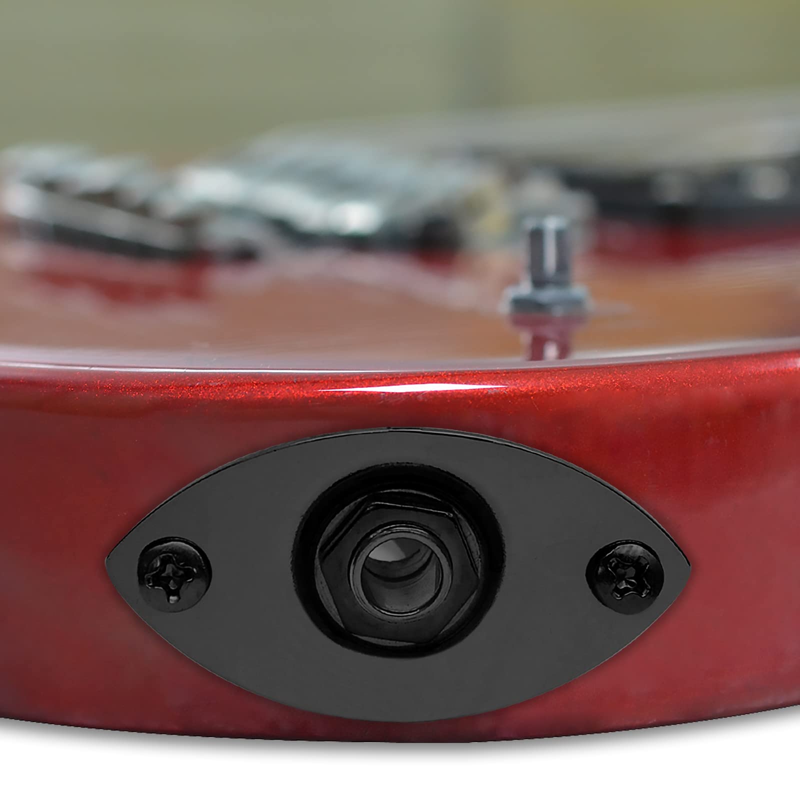 Maxcheer 1/4'' Oval Guitar Jack 6.35Mm Output Input Plug Socket For Mono Electric Guitar (Black)