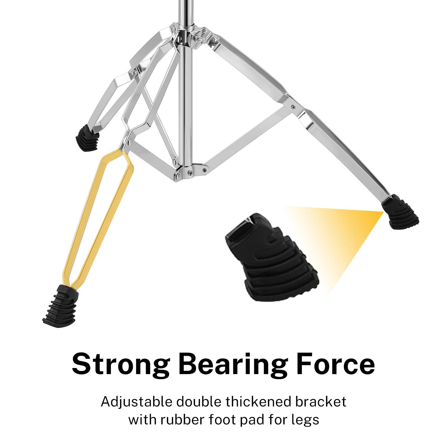 Donner Snare Drum Stand, Adjustable Snare Stand Double Braced Extended With Drum Stick Holder Fit 10'' 14'' Dia Drums, Drum Pads