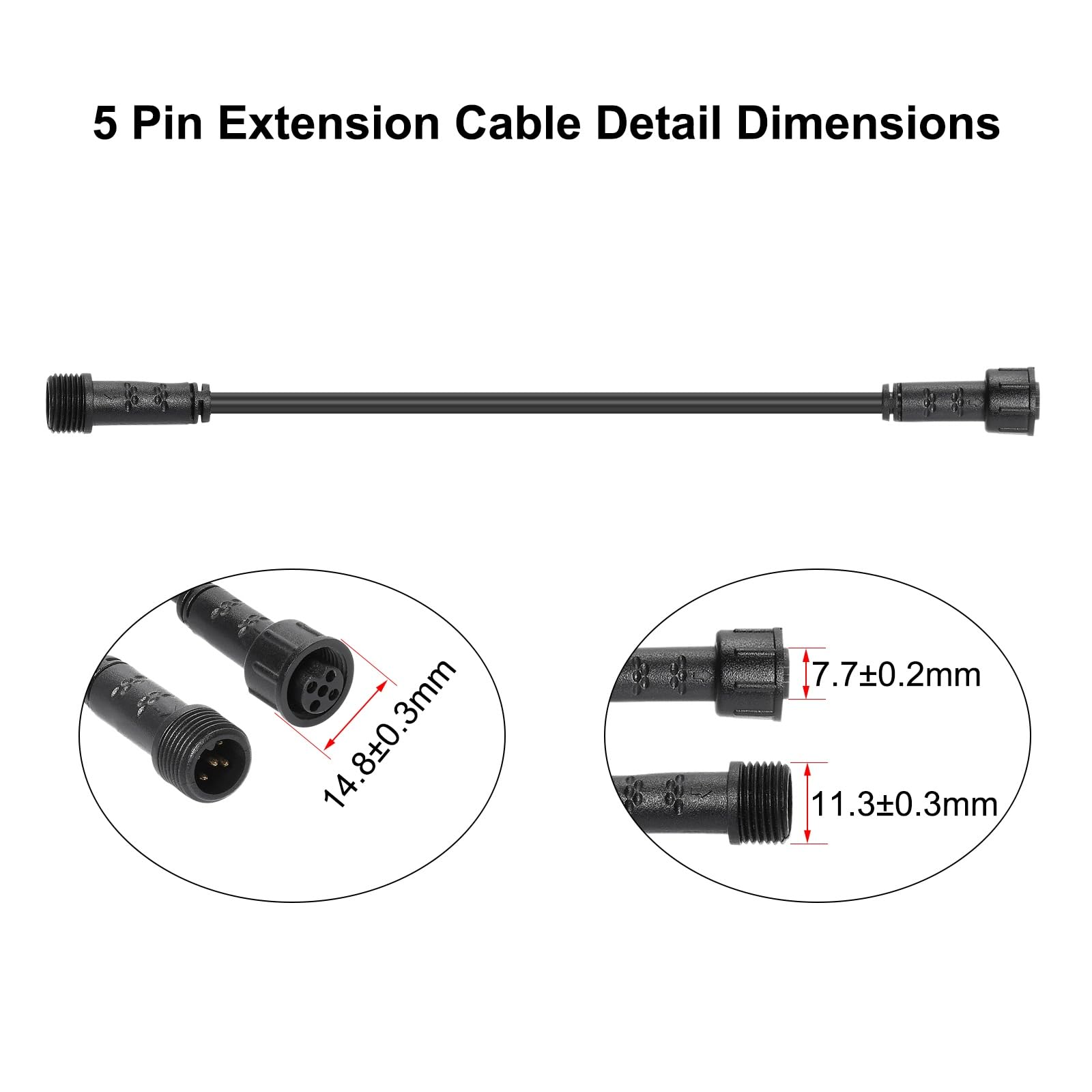5 Pin Extension Cable Only For Rgbw (Rgb+Warm White) Deck Lights, Note: 5 Pin Extension Cable Not For Rgb+Ic, Rgb+Multi Color, R