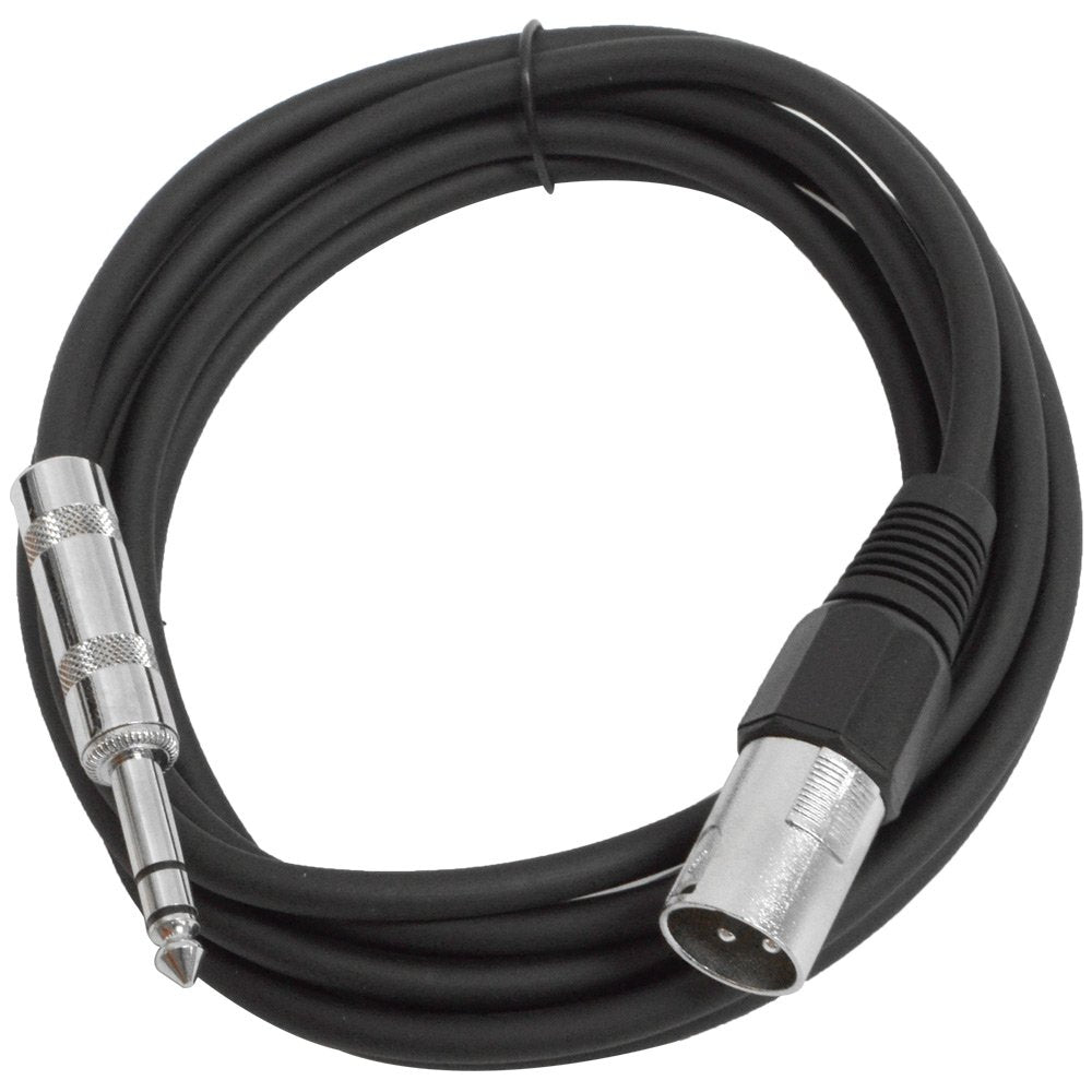 Seismic Audio - SATRXL-M10 - Black 10 XLR Male to 1/4 TRS Patch Cable