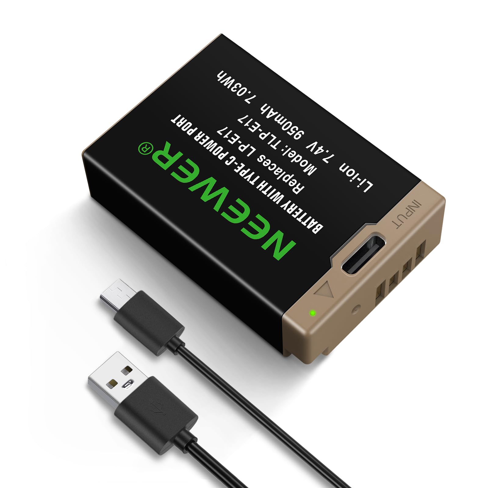 Neewer 950Mah Lp E17 Replacement Camera Battery For Canon Eos R50 R8 Rp R10 R100, 2.3 Hrs Full Charge With Usb Type C Fast Charg