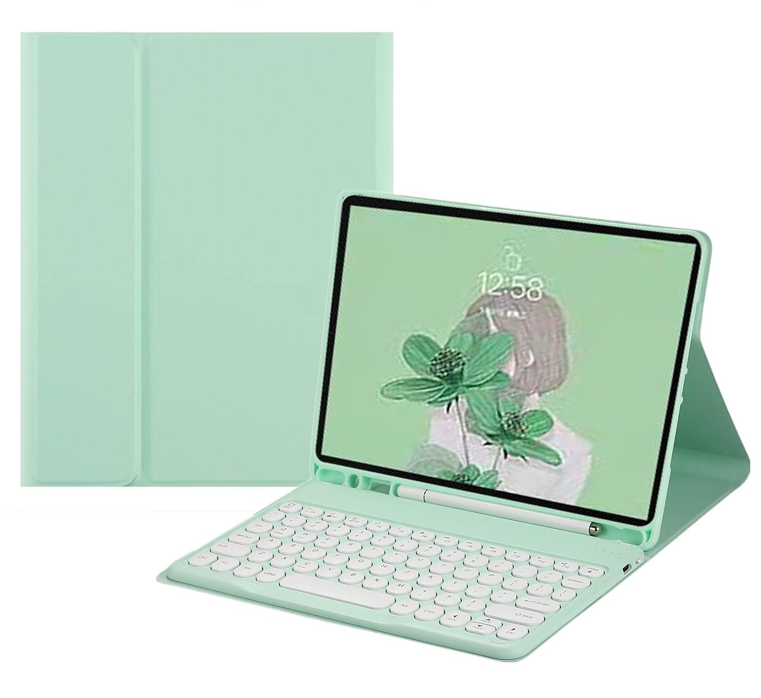 HENGHUI Keyboard Case for Galaxy Tab S9 FE 10.9 inch/Tab S9 11 inch/Tab S8 11/Tab S7 11 Detachable Magnetic Color Keyboard Cover